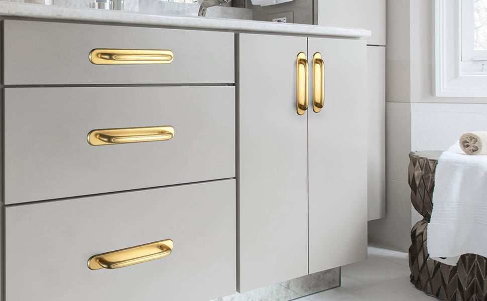 Goo-Ki Elegant Antique and Brushed Brass Bar Pull Cabinet Handles with Unique Design