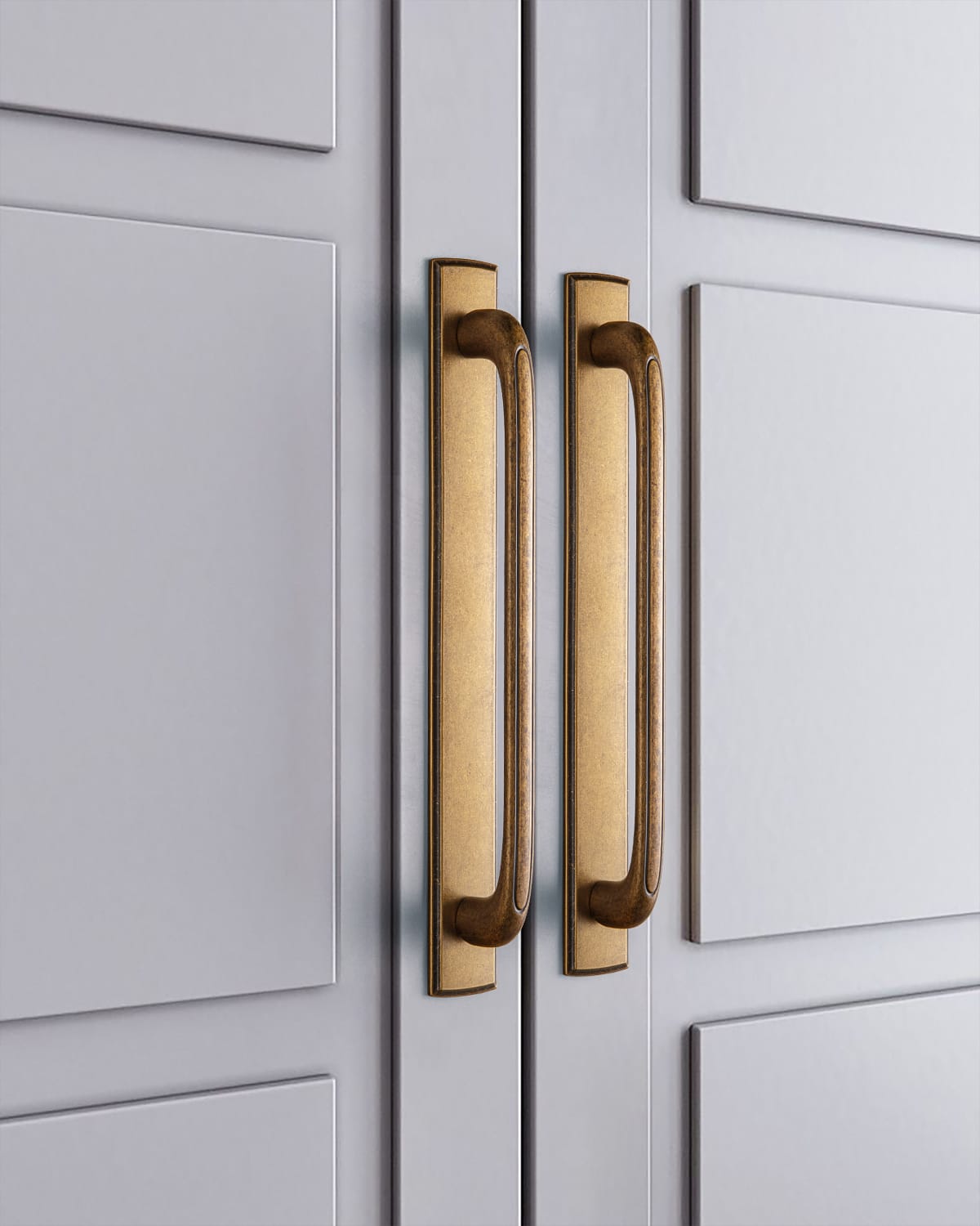 Goo-Ki Elegant Antique and Brushed Brass Bar Pull Cabinet Handles with Unique Design