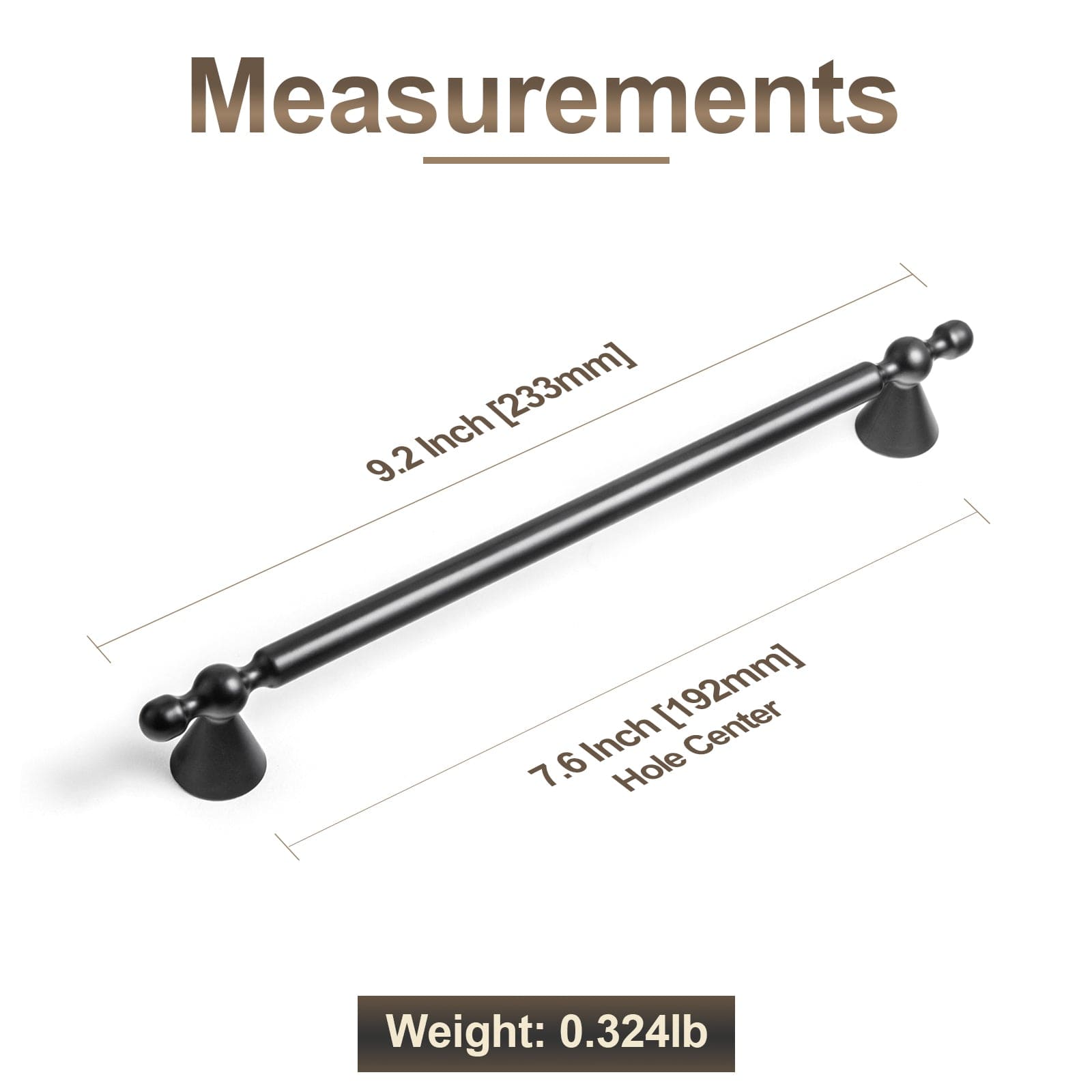 Goo-Ki Elegant Zinc Alloy Cabinet Handles - Sleek Cylindrical with Decorative Spherical Ends