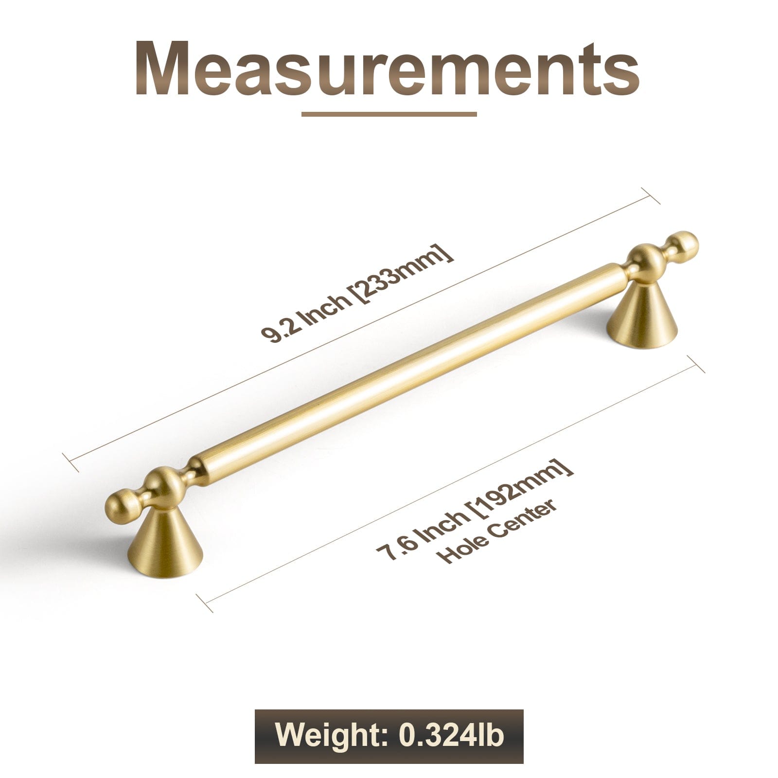 Goo-Ki Elegant Zinc Alloy Cabinet Handles - Sleek Cylindrical with Decorative Spherical Ends