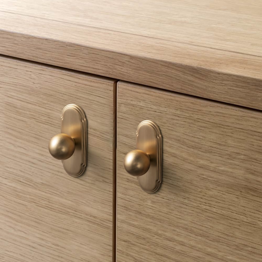 Goo-Ki 【EU Order】Classic Cabinet Bar Pulls with Back Plate Zinc Alloy Cabinet Handle with Long Back Plate