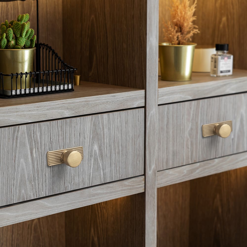 Goo-Ki 【EU Order】Striped Decorations Cabinet Pull Retro Brass Cabinet Handles