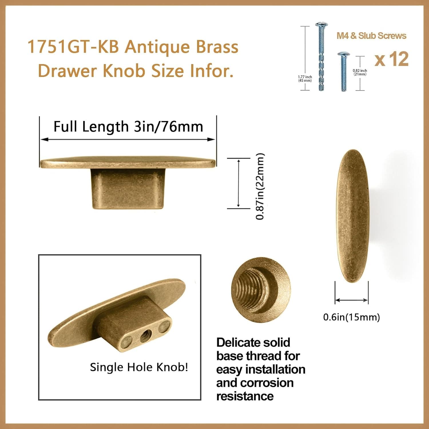 Goo-Ki European Style Retro Brass Drawer Pulls for Dresser Cupboard Vintage Bronze Bar Pulls