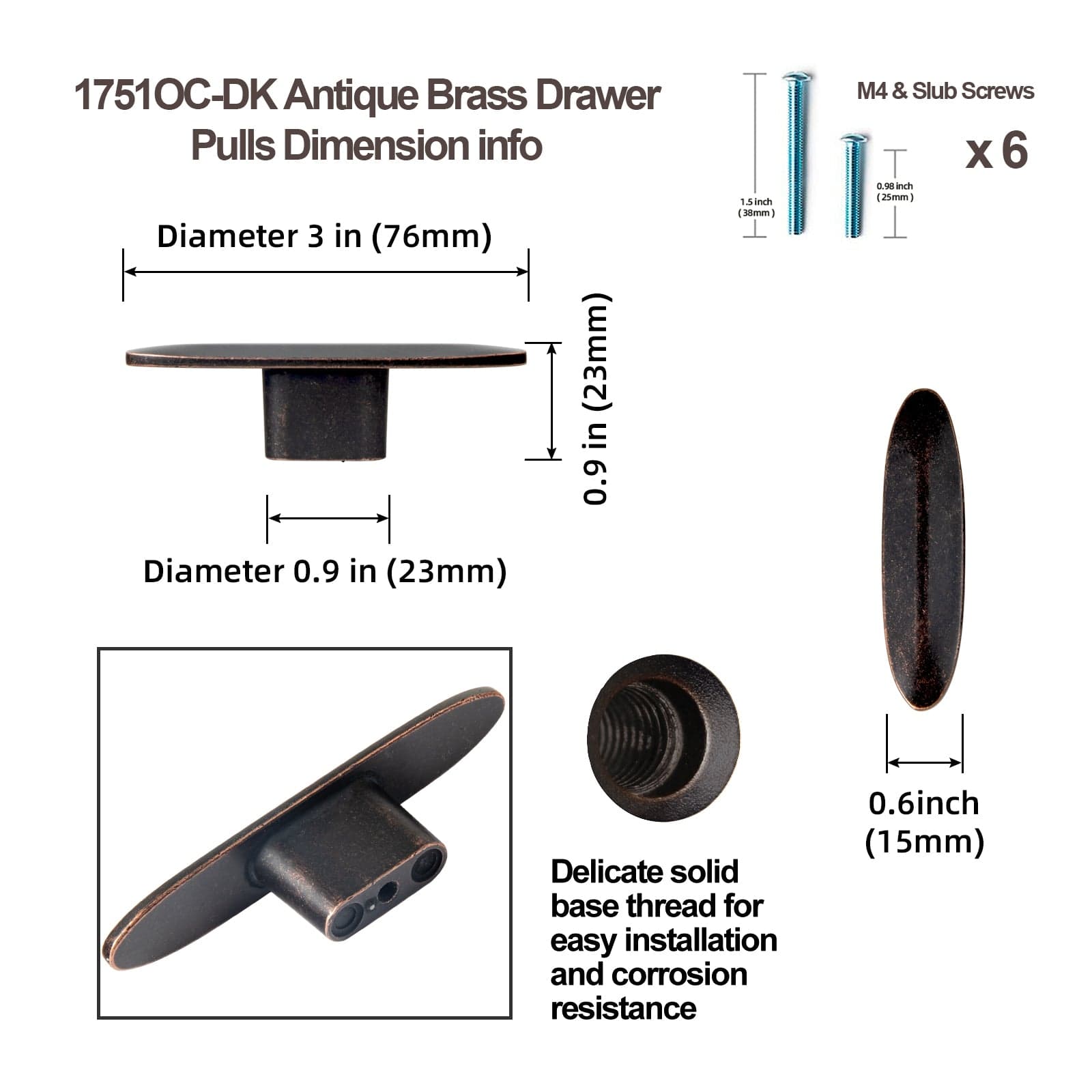 Goo-Ki European Style Retro Brass Drawer Pulls for Dresser Cupboard Vintage Bronze Bar Pulls