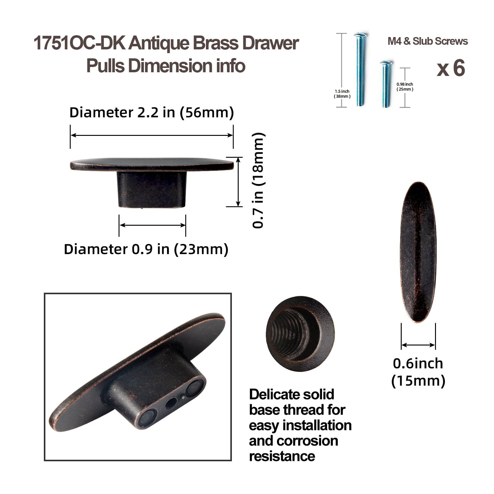 Goo-Ki European Style Retro Brass Drawer Pulls for Dresser Cupboard Vintage Bronze Bar Pulls