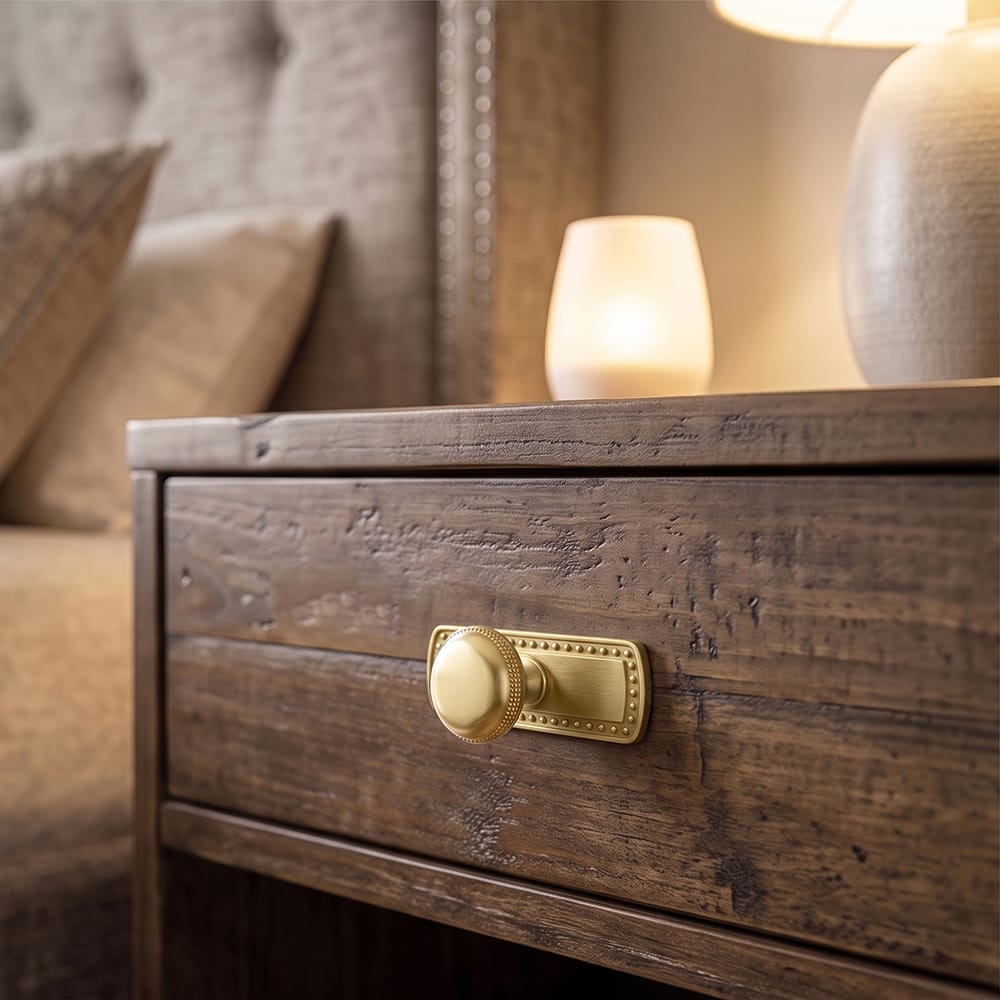 Goo-Ki Farmhouse Rustic Round Cabinet Knobs Decorative Cabinet Knobs with Beaded Detailing