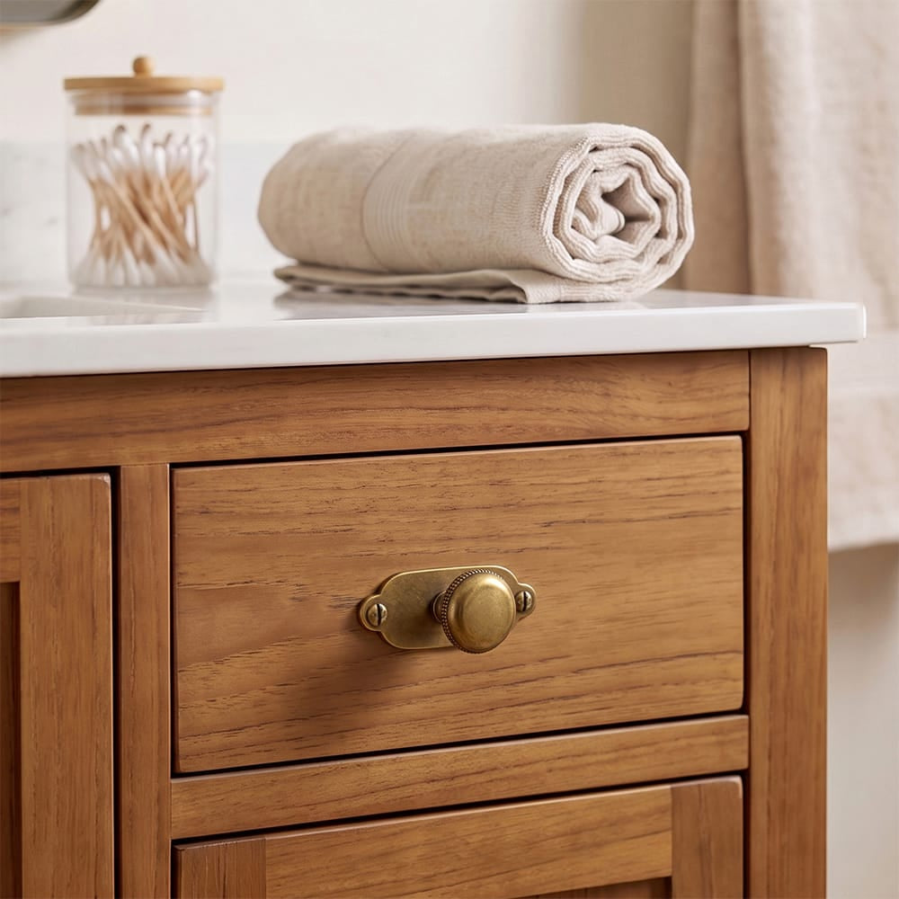 Goo-Ki Farmhouse Rustic Round Cabinet Knobs Decorative Cabinet Knobs with Beaded Detailing