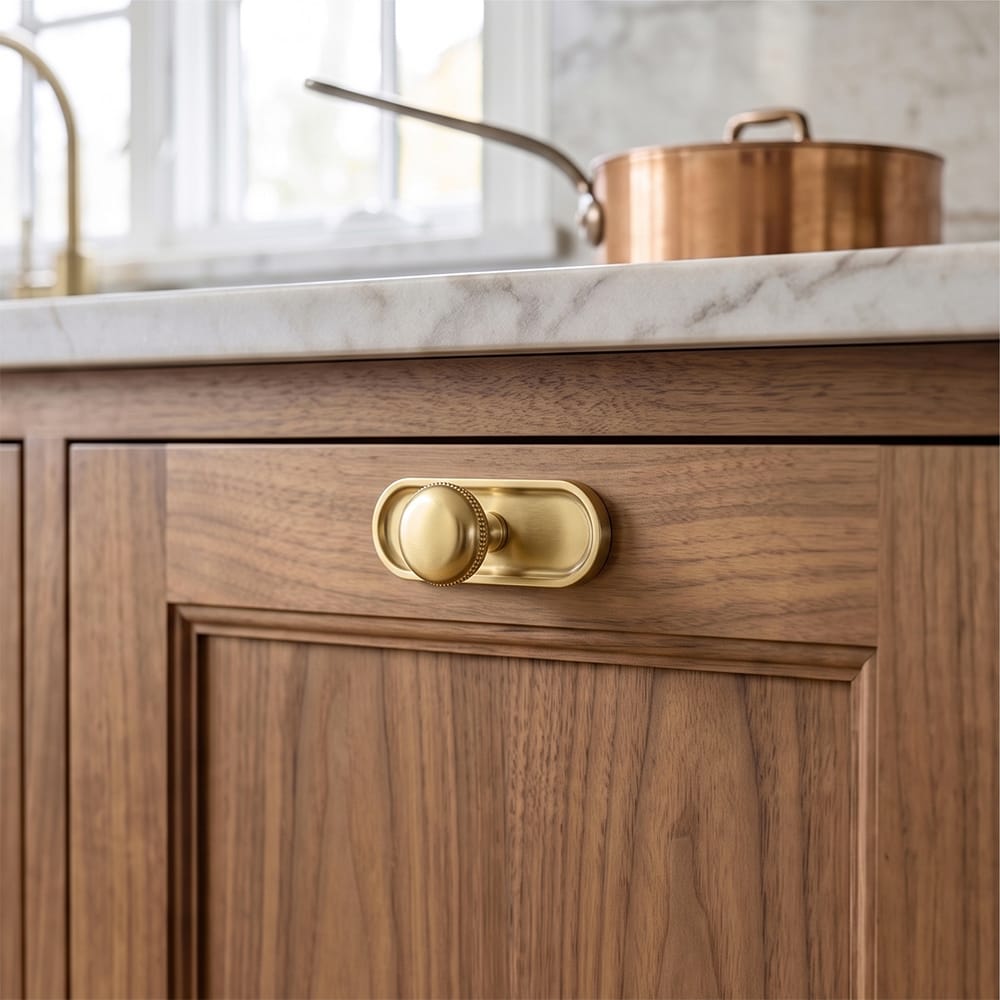 Goo-Ki Farmhouse Rustic Round Cabinet Knobs Decorative Cabinet Knobs with Beaded Detailing