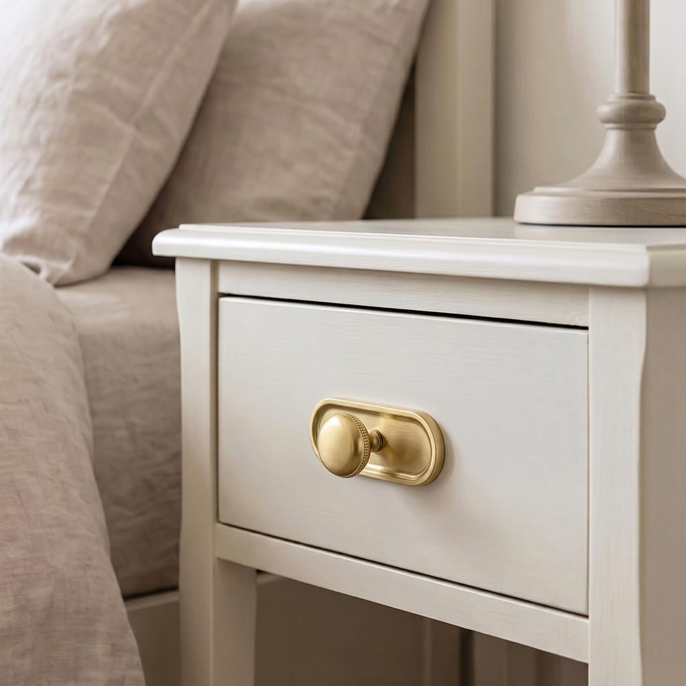Goo-Ki Farmhouse Rustic Round Cabinet Knobs Decorative Cabinet Knobs with Beaded Detailing