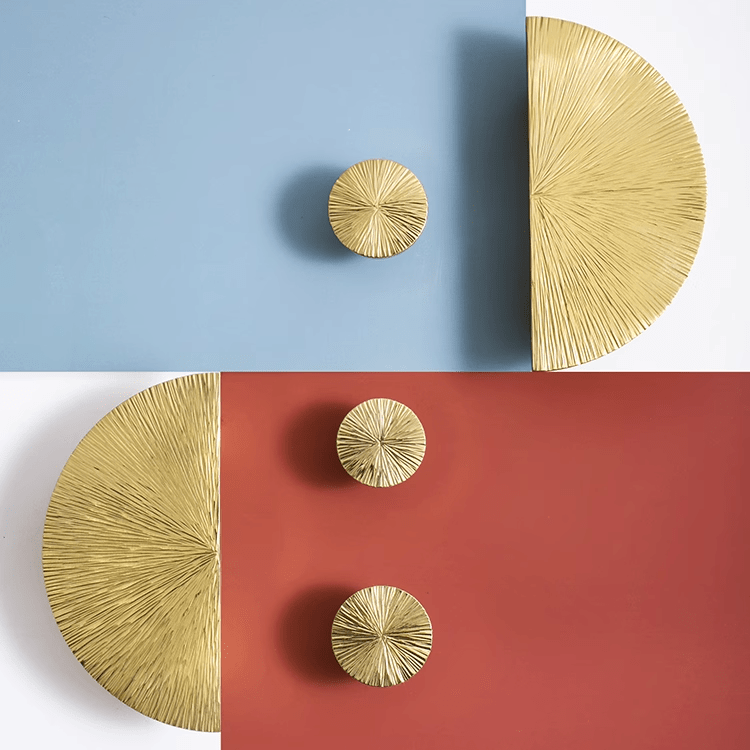 Goo-Ki Gold Semicircular Cabinet Pulls Hammerline Brass Pulls Handmade Drawer Knob