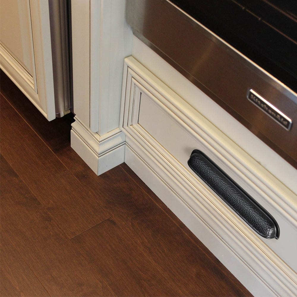 Goo-Ki Hammered Texture Cabinet Cup Pulls with Curved Edges Elegant Vintage Drawer Bin Handle for Kitchen