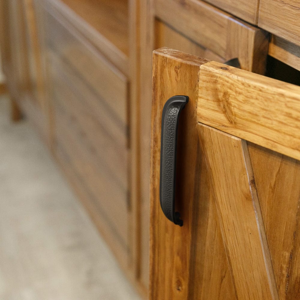 Goo-Ki Hammered Texture Cabinet Cup Pulls with Curved Edges Elegant Vintage Drawer Bin Handle for Kitchen