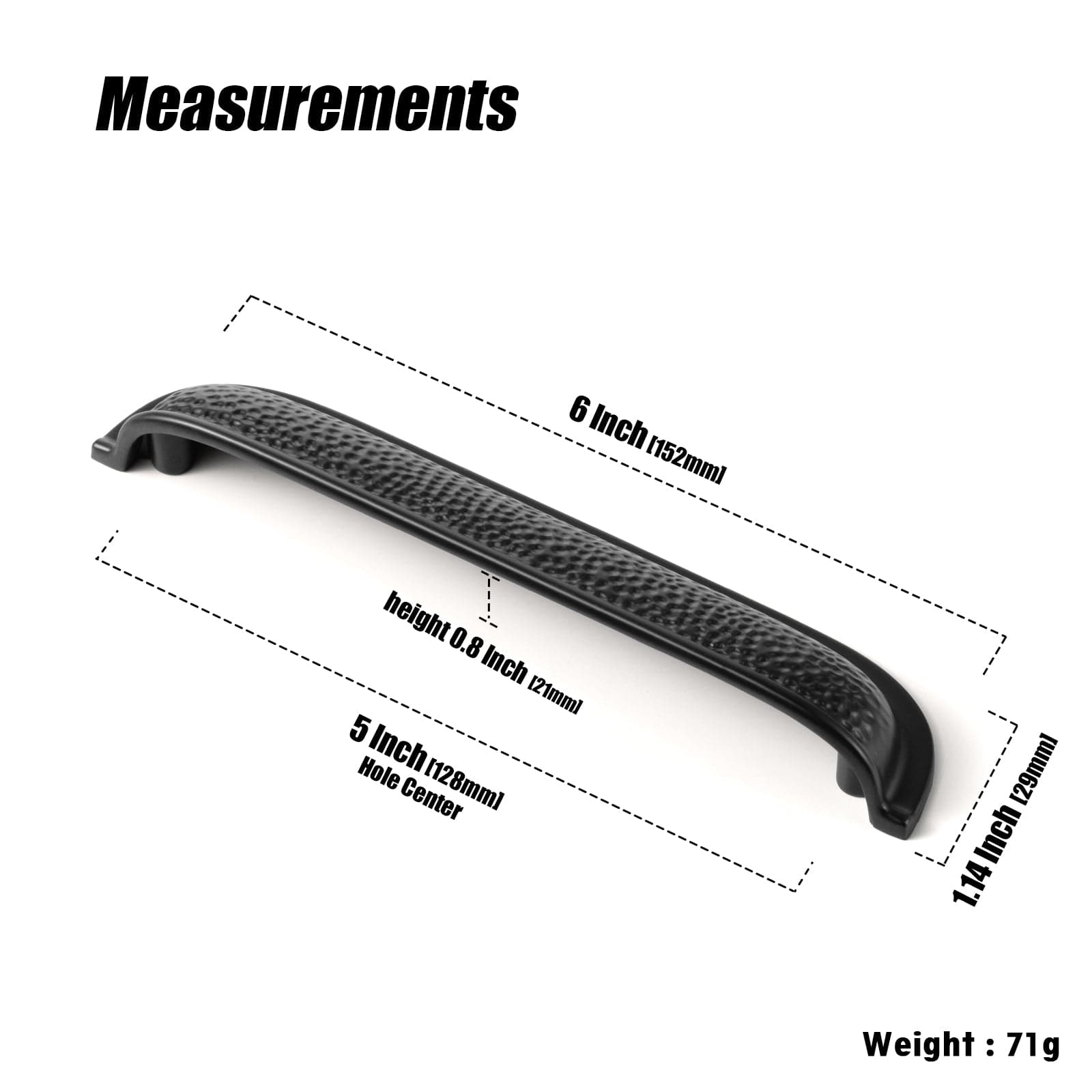 Goo-Ki Hammered Texture Cabinet Cup Pulls with Curved Edges Elegant Vintage Drawer Bin Handle for Kitchen