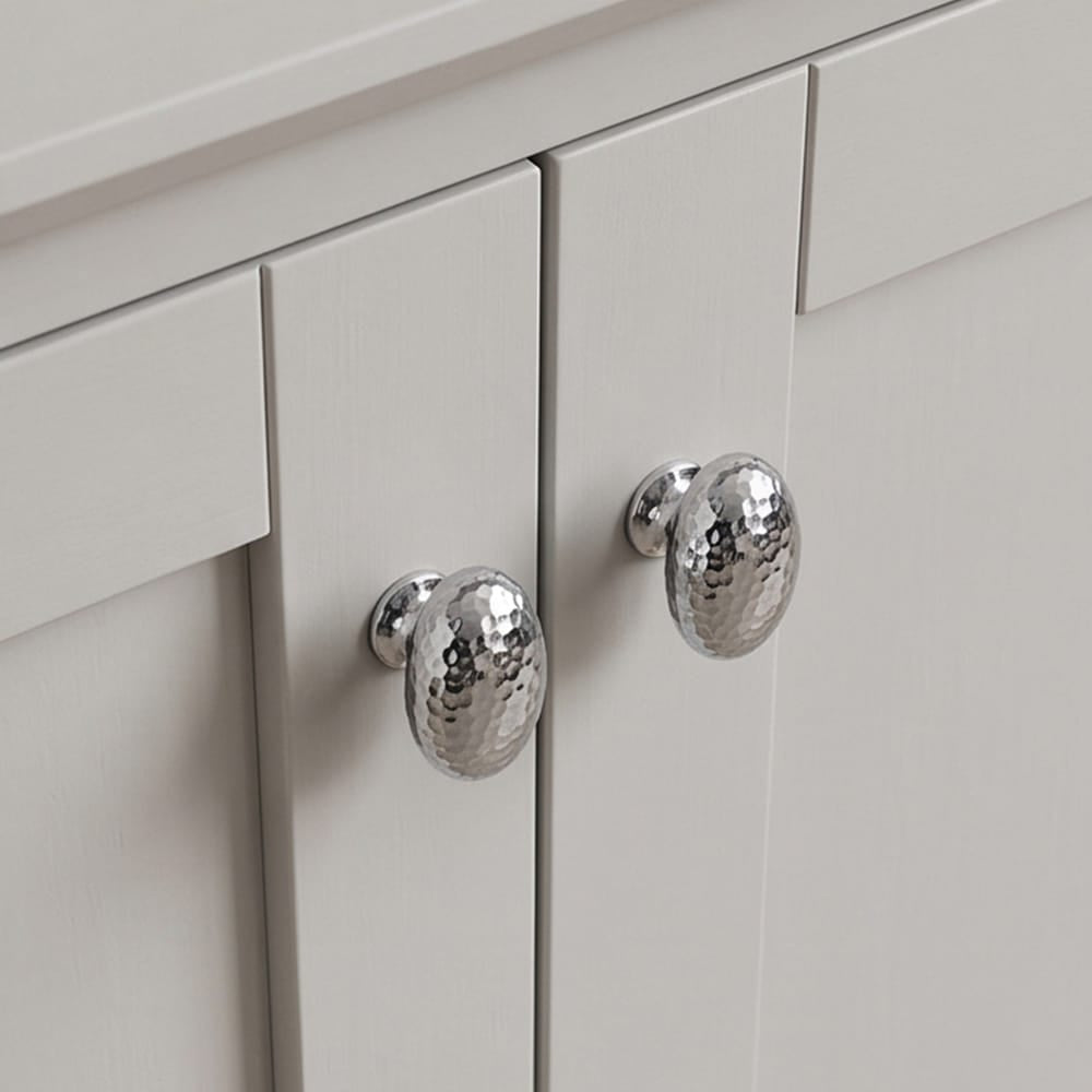 Goo-Ki Hammered Texture Oval Cabinet Knobs, Egg Shaped Solid Zinc Alloy Drawer Furniture Knobs for Kitchen Cabinets