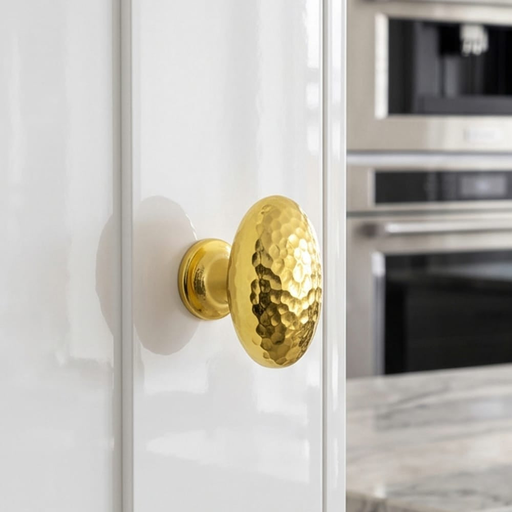 Goo-Ki Hammered Texture Oval Cabinet Knobs, Egg Shaped Solid Zinc Alloy Drawer Furniture Knobs for Kitchen Cabinets