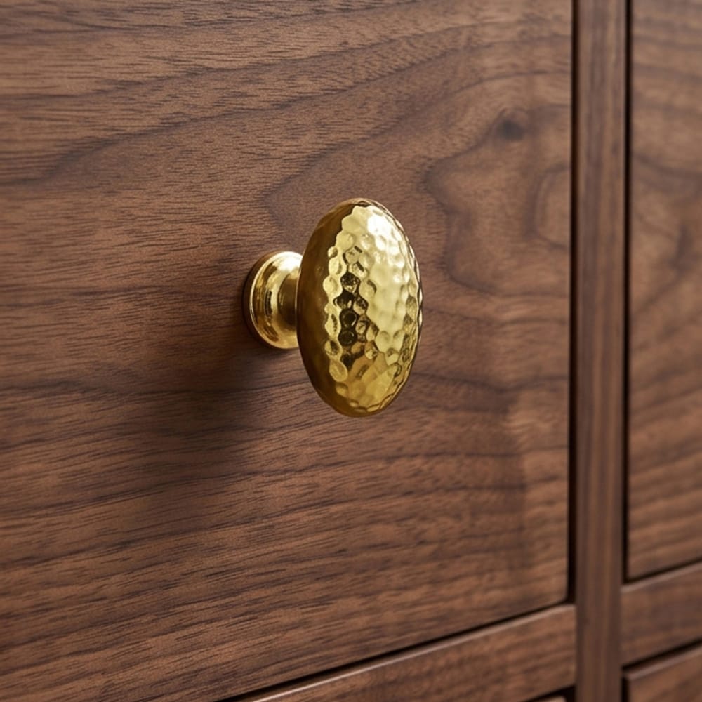 Goo-Ki Hammered Texture Oval Cabinet Knobs, Egg Shaped Solid Zinc Alloy Drawer Furniture Knobs for Kitchen Cabinets