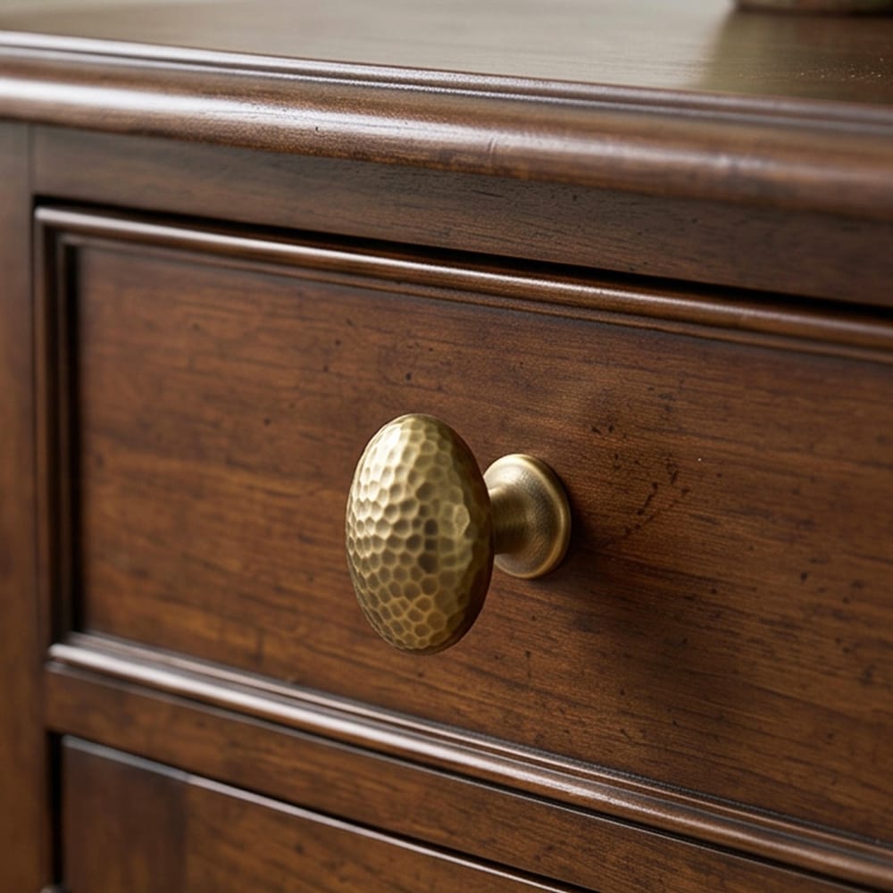 Goo-Ki Hammered Texture Oval Cabinet Knobs, Egg Shaped Solid Zinc Alloy Drawer Furniture Knobs for Kitchen Cabinets