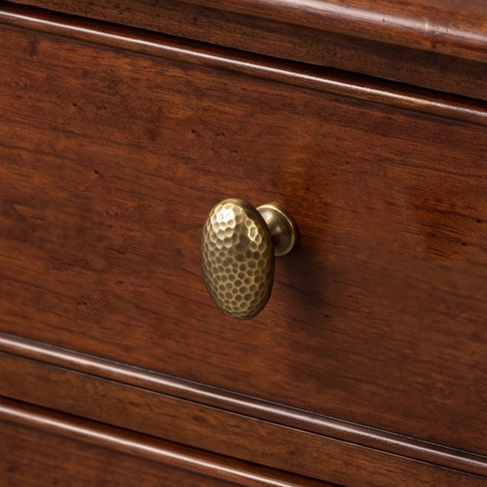 Goo-Ki Hammered Texture Oval Cabinet Knobs, Egg Shaped Solid Zinc Alloy Drawer Furniture Knobs for Kitchen Cabinets