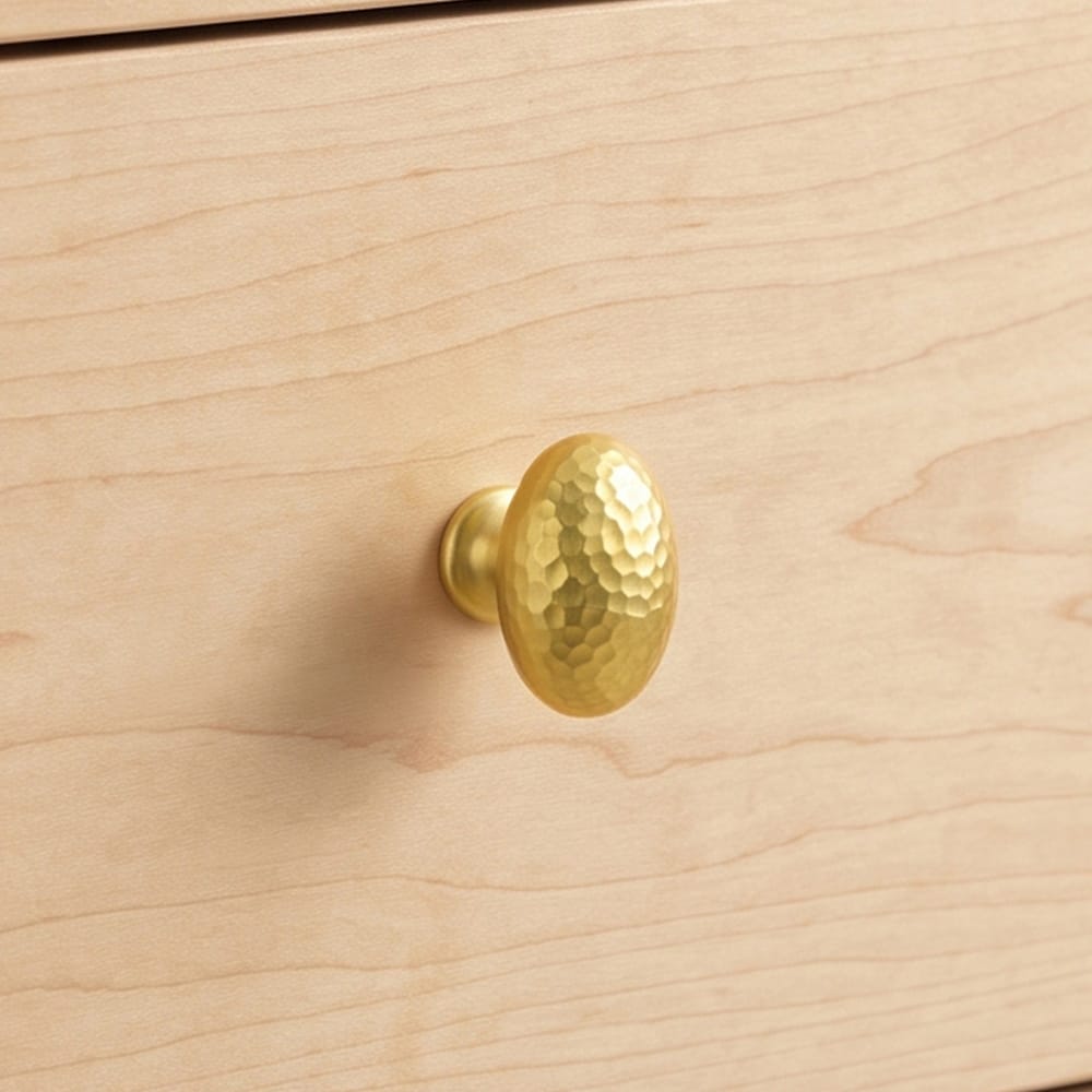 Goo-Ki Hammered Texture Oval Cabinet Knobs, Egg Shaped Solid Zinc Alloy Drawer Furniture Knobs for Kitchen Cabinets
