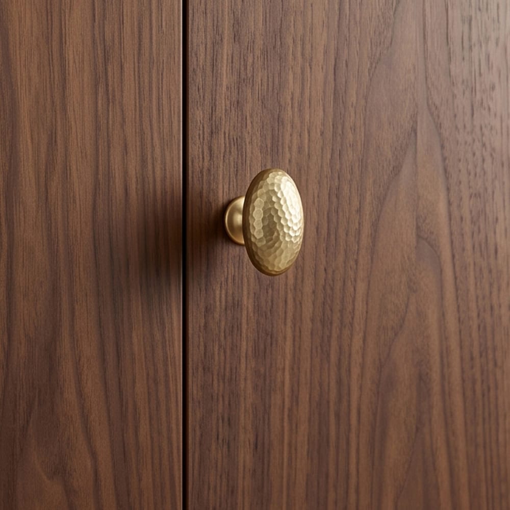Goo-Ki Hammered Texture Oval Cabinet Knobs, Egg Shaped Solid Zinc Alloy Drawer Furniture Knobs for Kitchen Cabinets