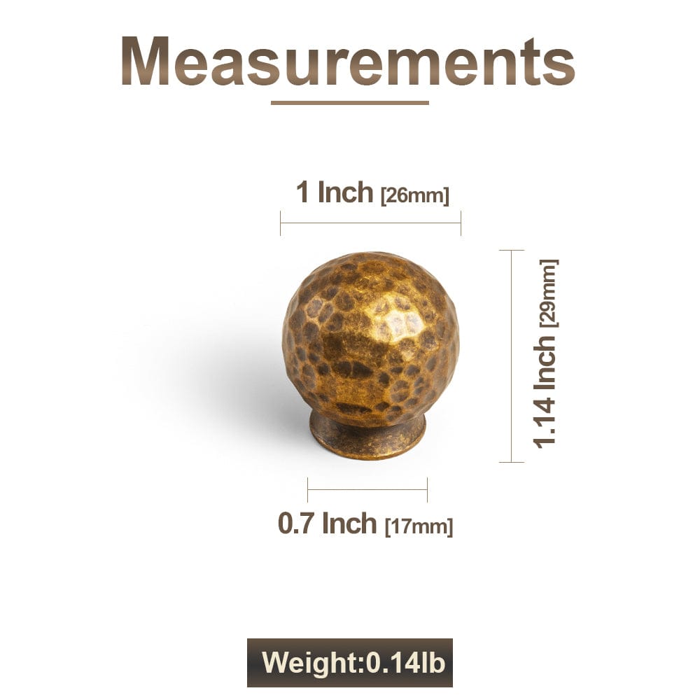 Goo-Ki Hammered Zinc Alloy Cabinet Pulls & Knobs - Textured Hardware for Kitchen Drawers/Cupboards