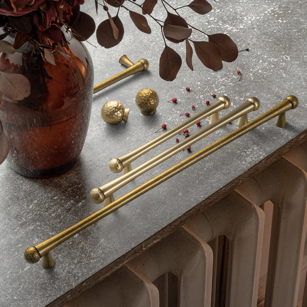 Goo-Ki Hammered Zinc Alloy Cabinet Pulls & Knobs - Textured Hardware for Kitchen Drawers/Cupboards