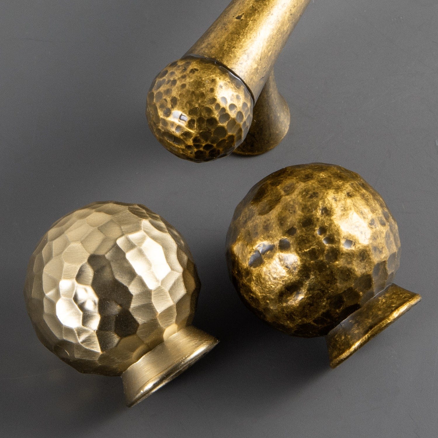 Goo-Ki Hammered Zinc Alloy Cabinet Pulls & Knobs - Textured Hardware for Kitchen Drawers/Cupboards