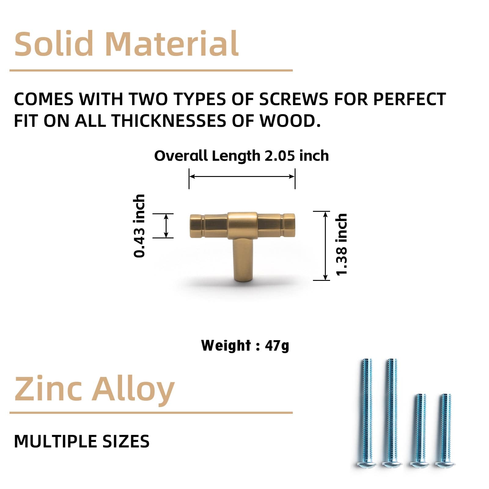 Goo-Ki Hexagonal Cabinet Handles Solid Zinc Alloy Drawer Hardware Finger Pull