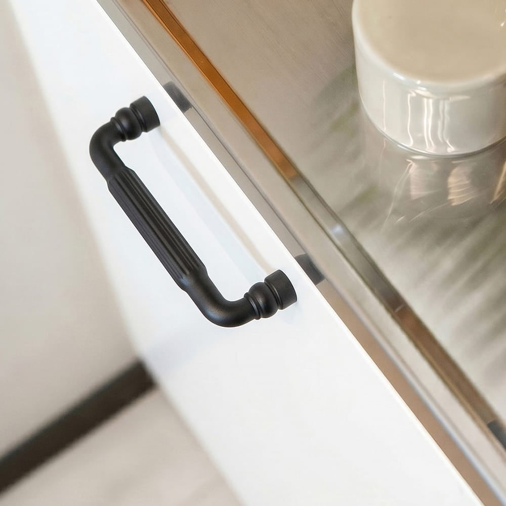 Goo-Ki Industrial Decorative Cabinet Pulls Unique L-shaped Drawer Handles with Textured Grip