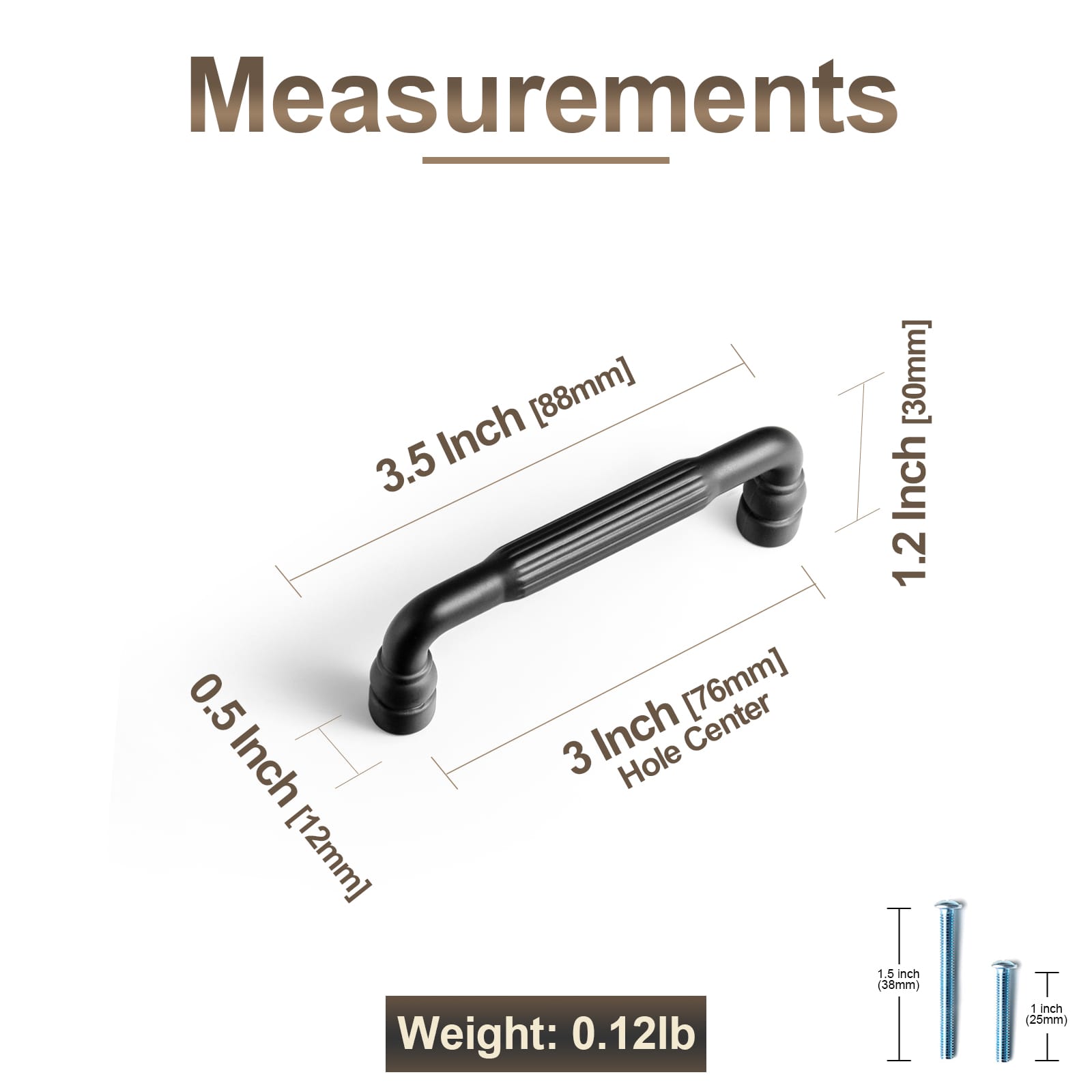Goo-Ki Industrial Decorative Cabinet Pulls Unique L-shaped Drawer Handles with Textured Grip