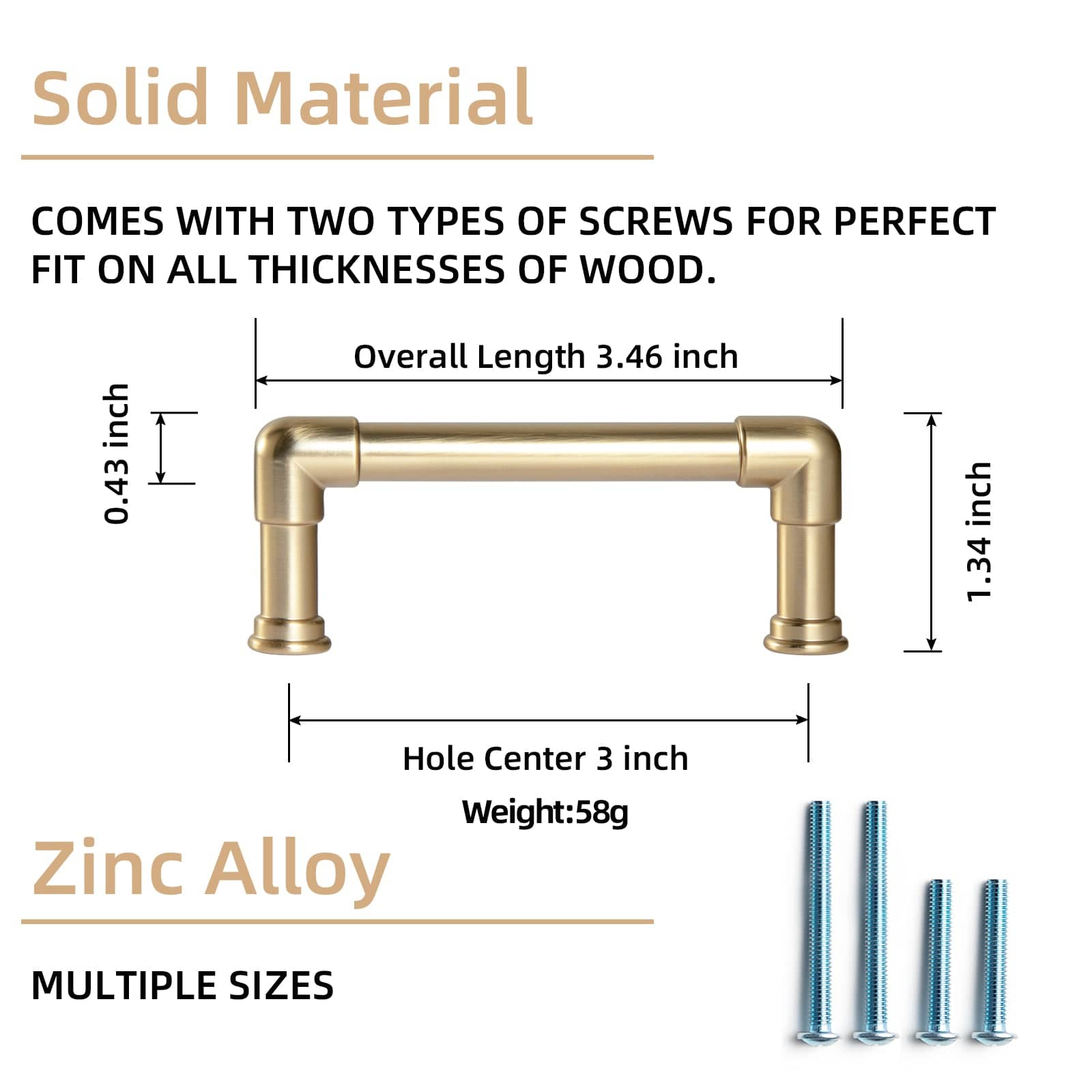 Goo-Ki Industrial Pipe - Shaped Zinc Alloy Cabinet Pulls Retro Furniture Hardware