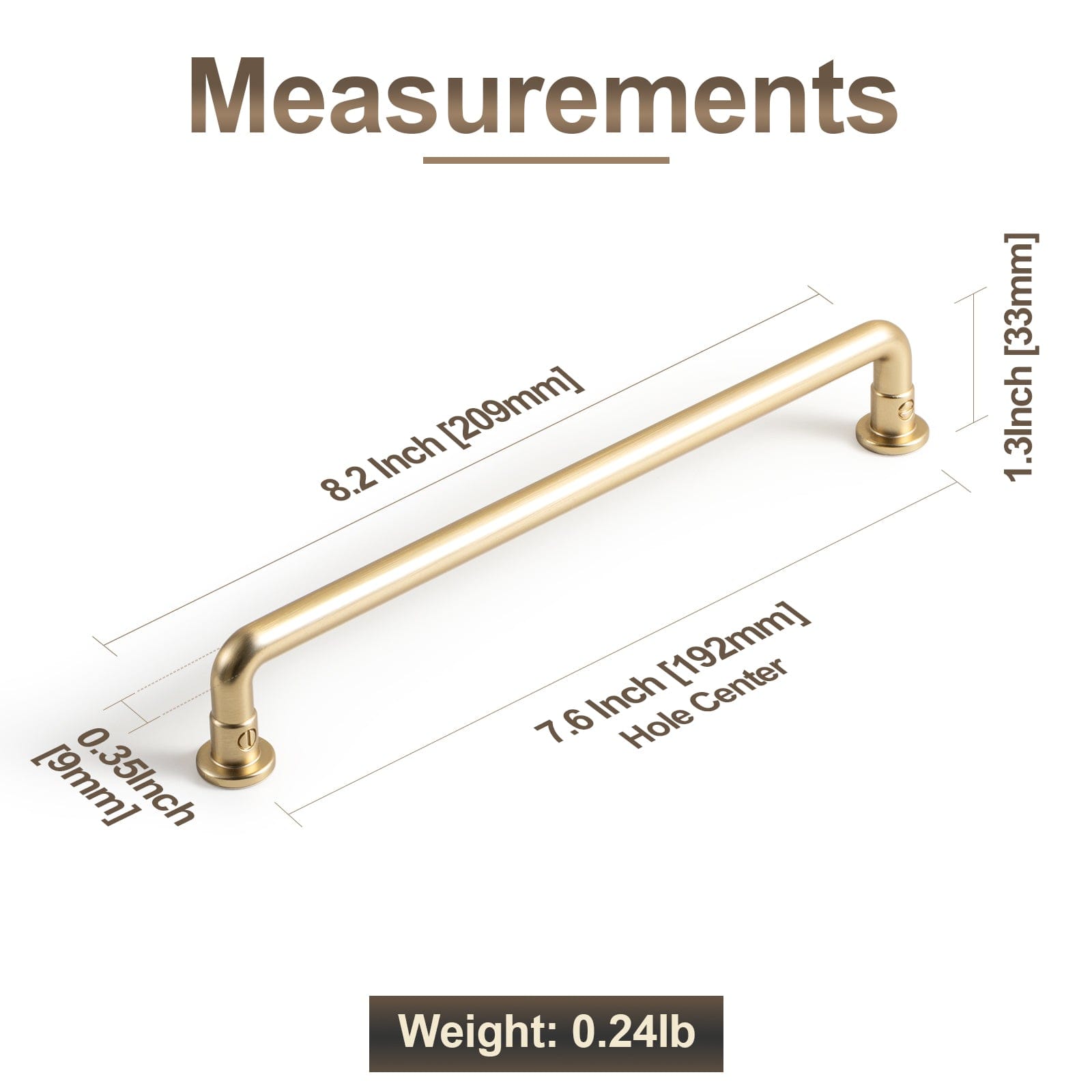 Goo-Ki Industrial Round Bar Zinc Alloy Pulls - Champagne Bronze & Antique Brass Finish