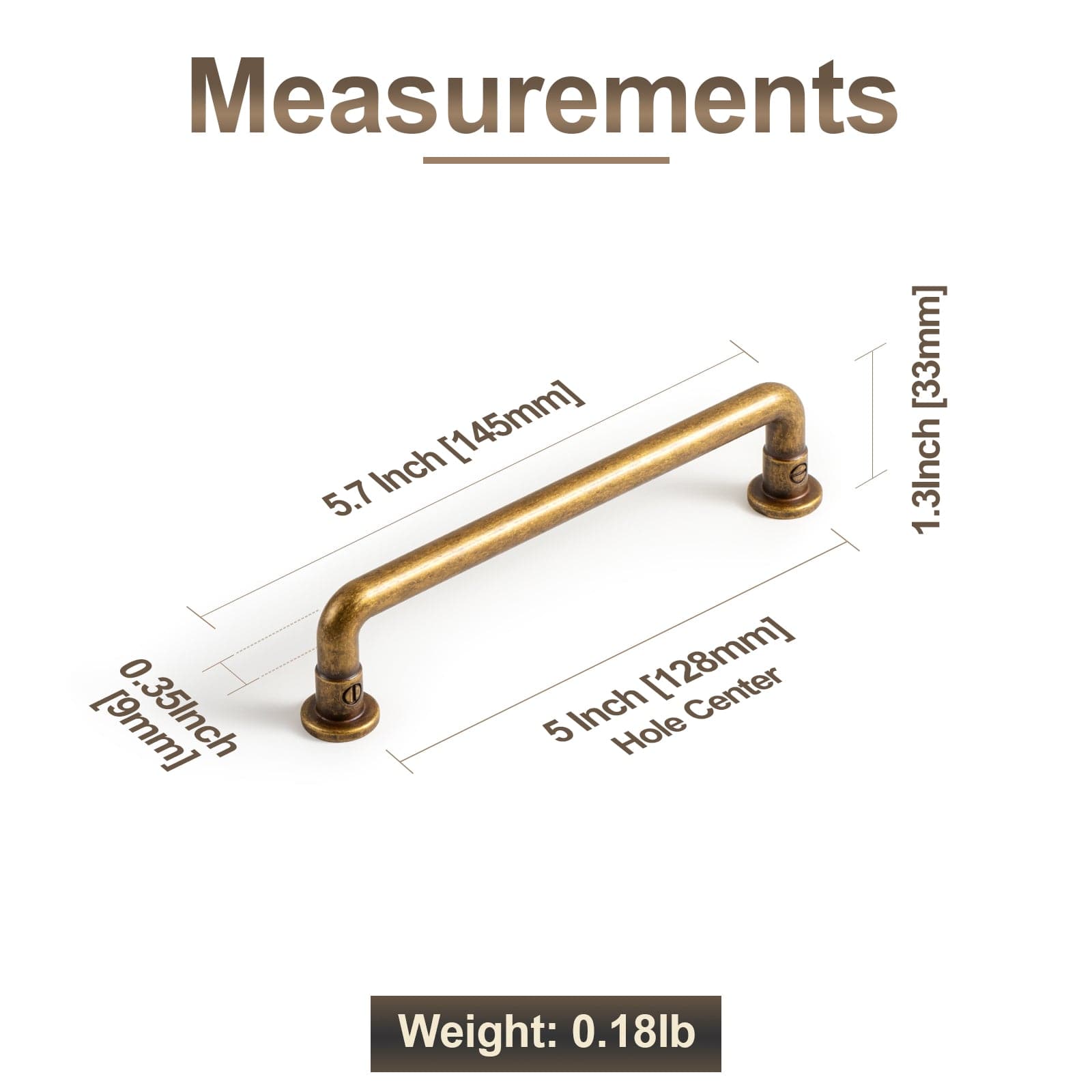 Goo-Ki Industrial Round Bar Zinc Alloy Pulls - Champagne Bronze & Antique Brass Finish