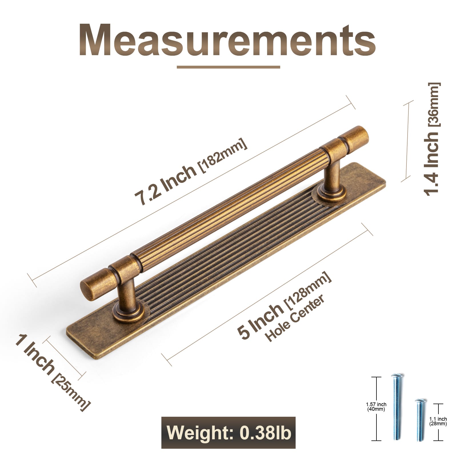 Goo-Ki Industrial Style Retro Zinc Alloy Cabinet Pulls with Striped Texture
