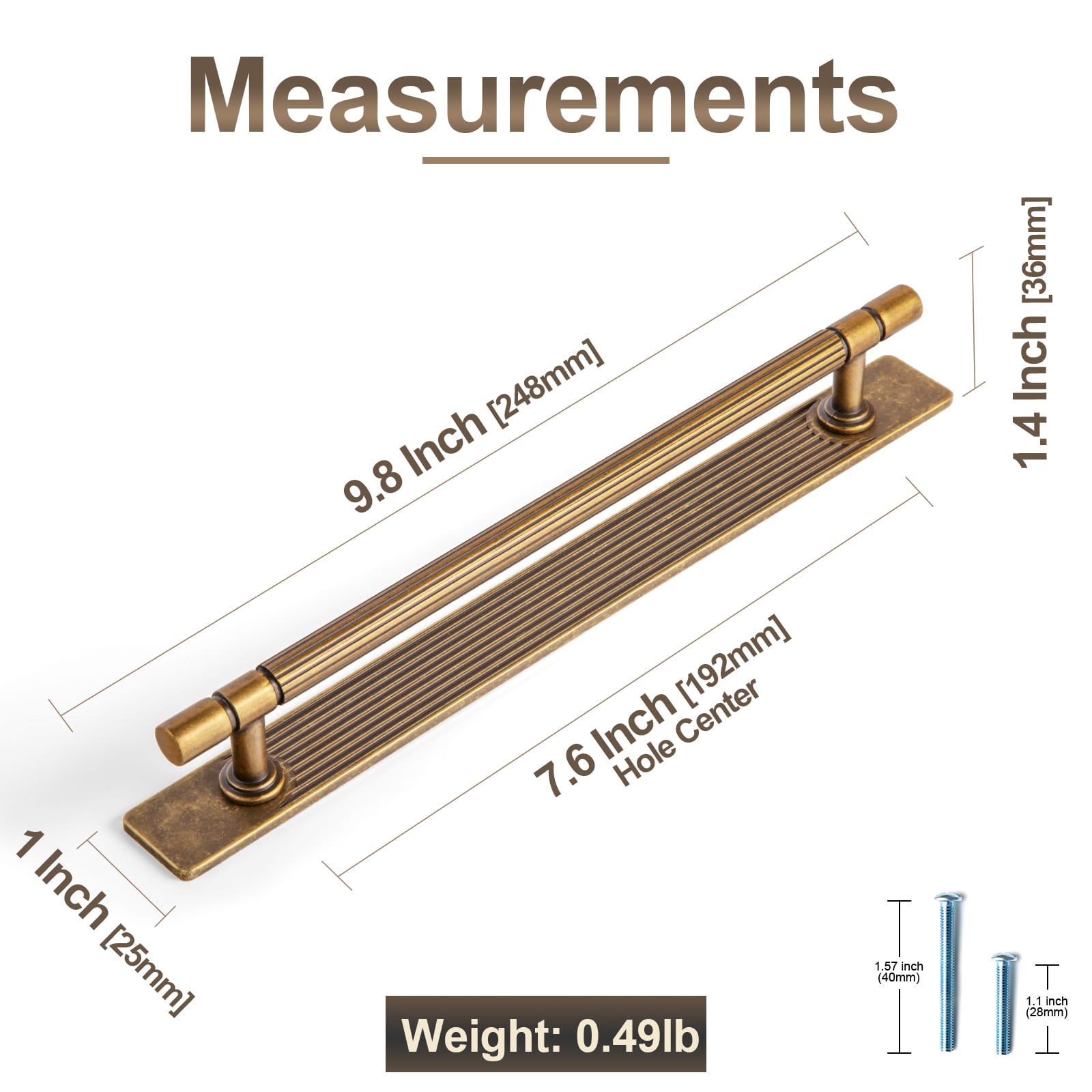 Goo-Ki Industrial Style Retro Zinc Alloy Cabinet Pulls with Striped Texture
