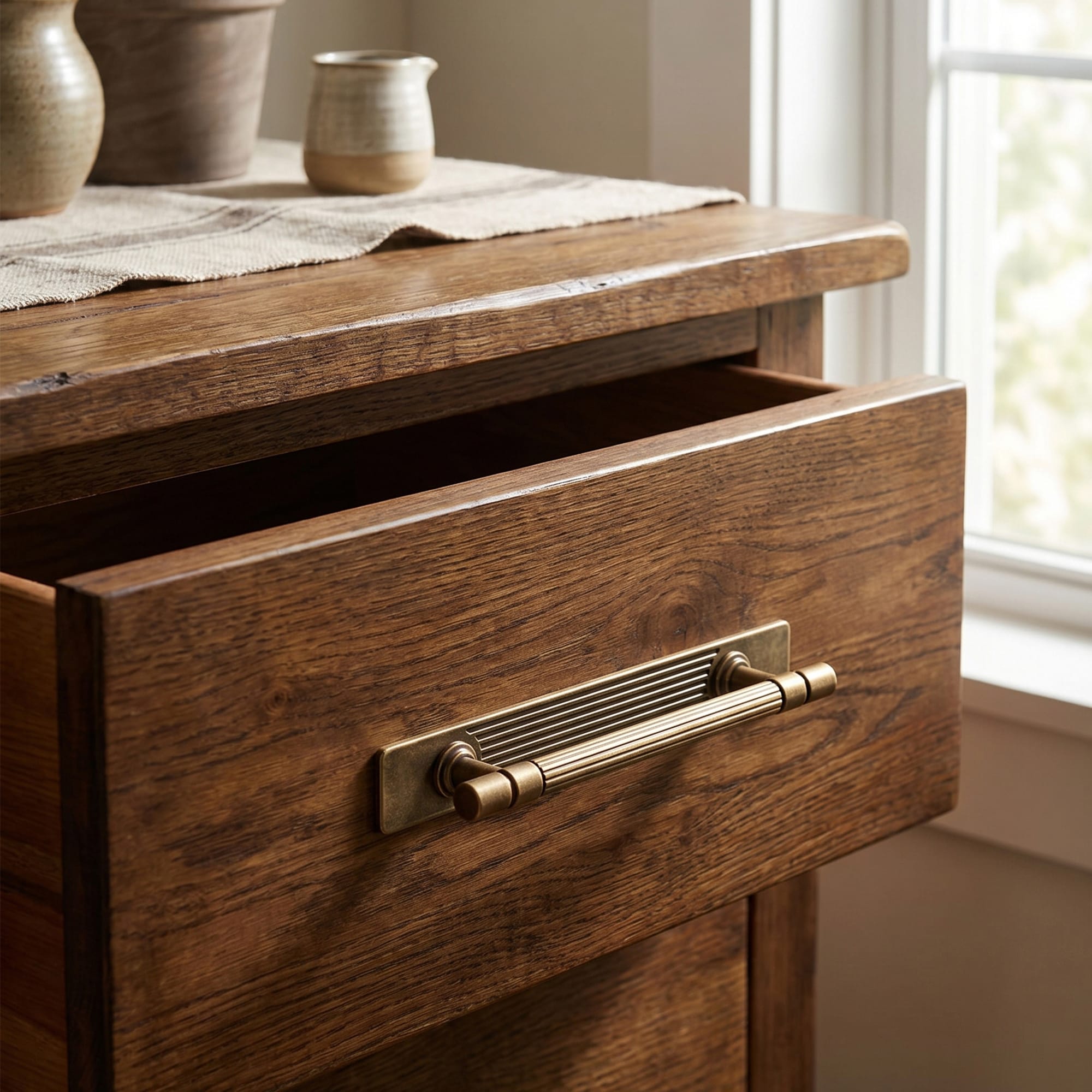 Goo-Ki Industrial Style Retro Zinc Alloy Cabinet Pulls with Striped Texture