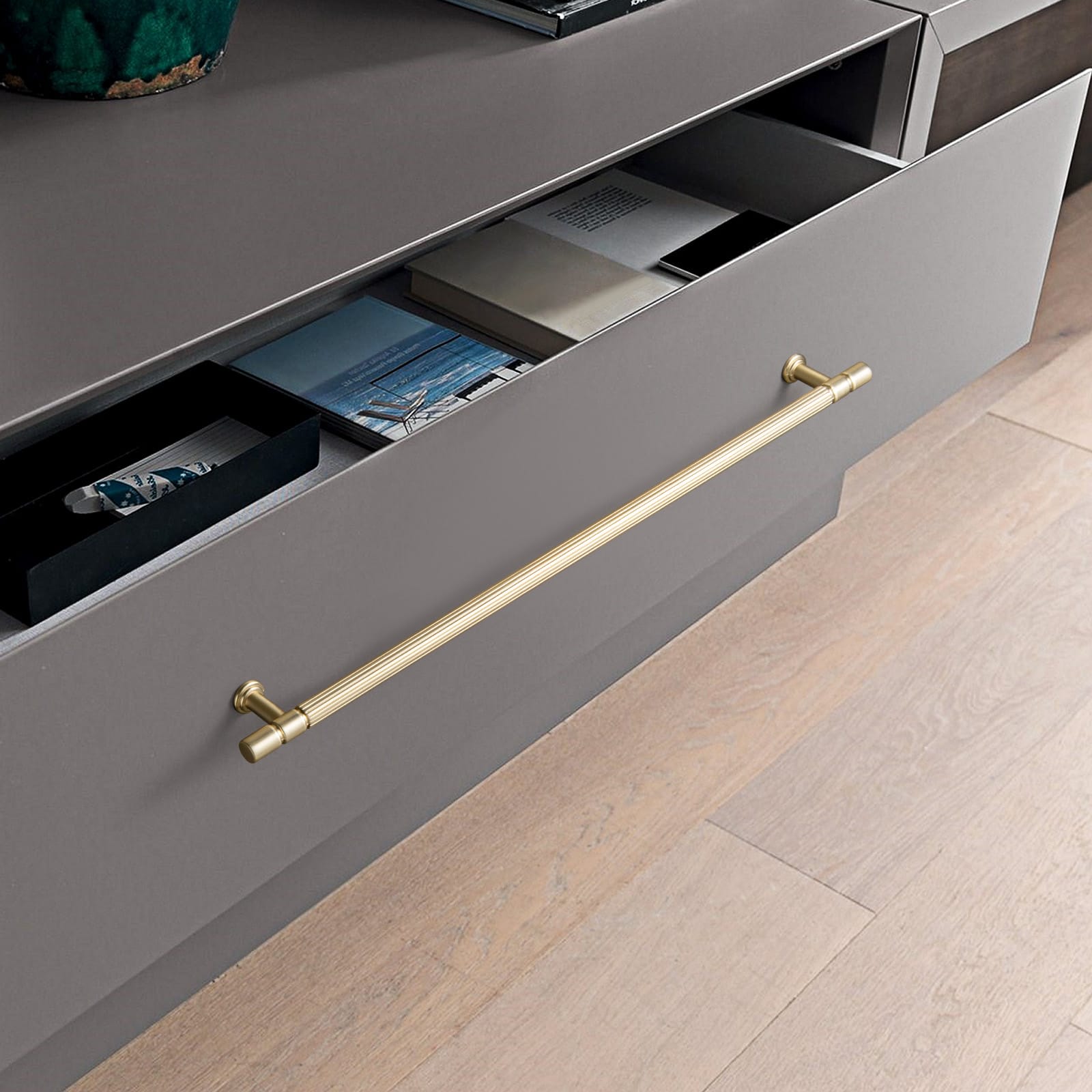 Goo-Ki Industrial Style Retro Zinc Alloy Cabinet Pulls with Striped Texture