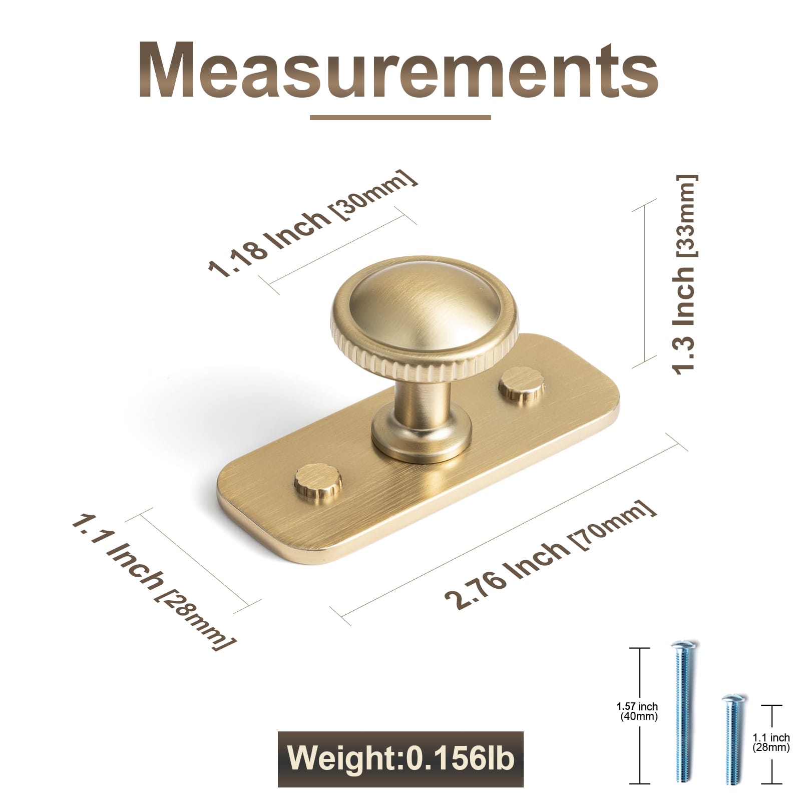 Goo-Ki Knurled Rim Round Cabinet Knobs, Solid Zinc Alloy Mushroom Drawer Knob for Cabinet Doors, Chest of Drawers