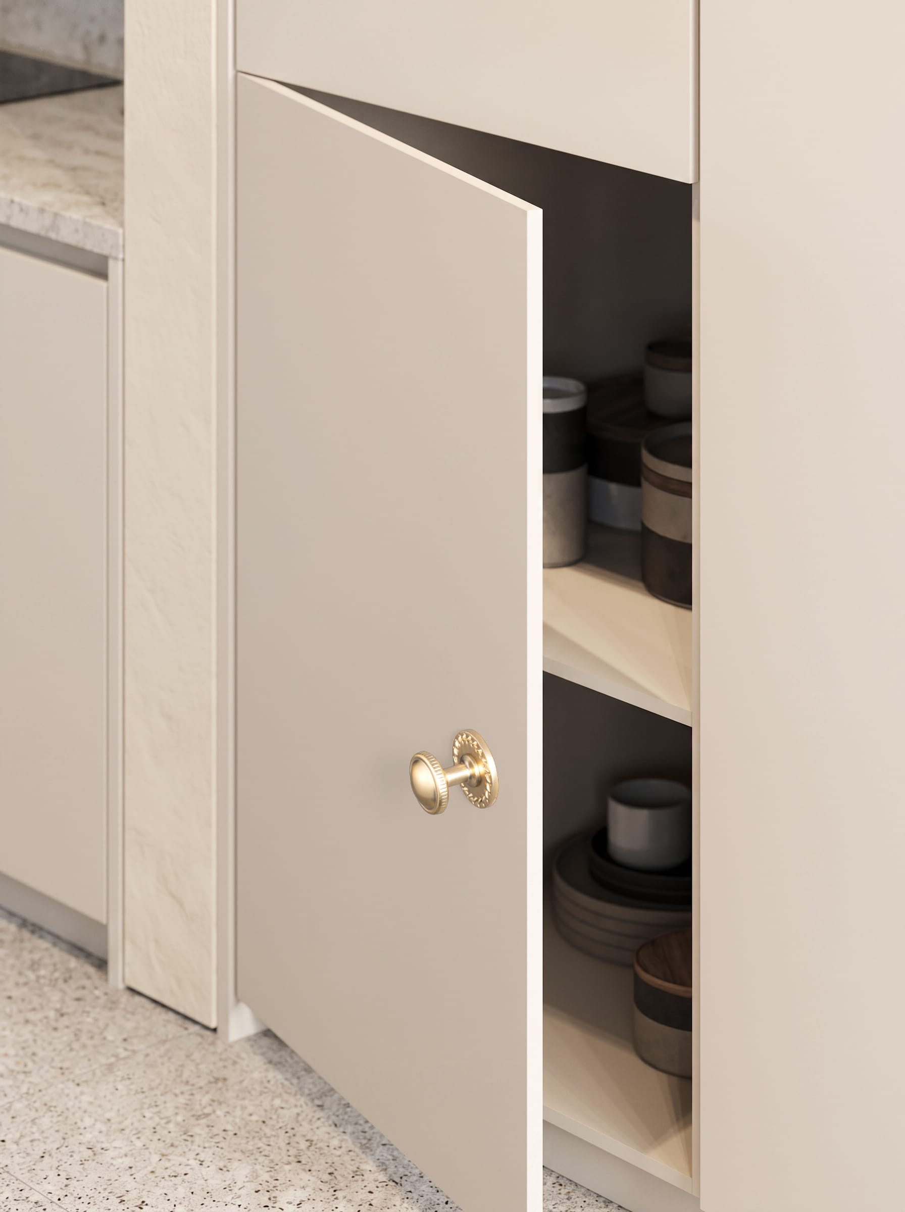 Goo-Ki Knurled Rim Round Cabinet Knobs, Solid Zinc Alloy Mushroom Drawer Knob for Cabinet Doors, Chest of Drawers