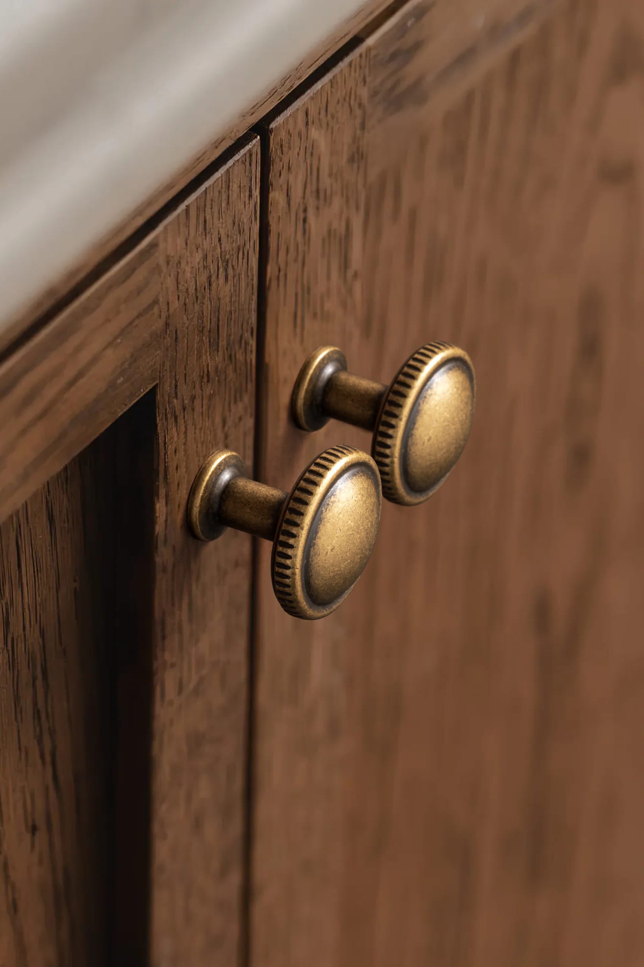 Goo-Ki Knurled Rim Round Cabinet Knobs, Solid Zinc Alloy Mushroom Drawer Knob for Cabinet Doors, Chest of Drawers