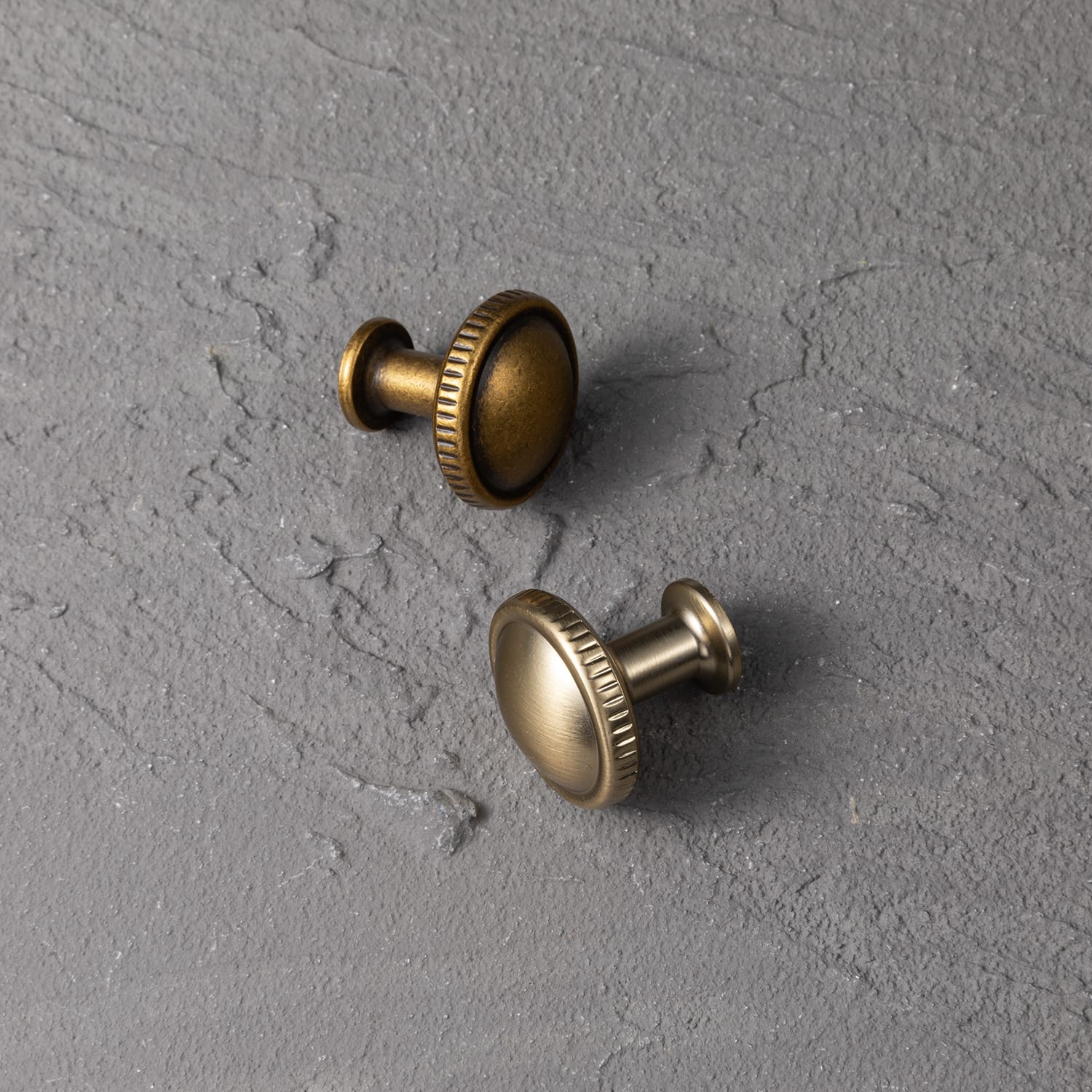 Goo-Ki Knurled Rim Round Cabinet Knobs, Solid Zinc Alloy Mushroom Drawer Knob for Cabinet Doors, Chest of Drawers