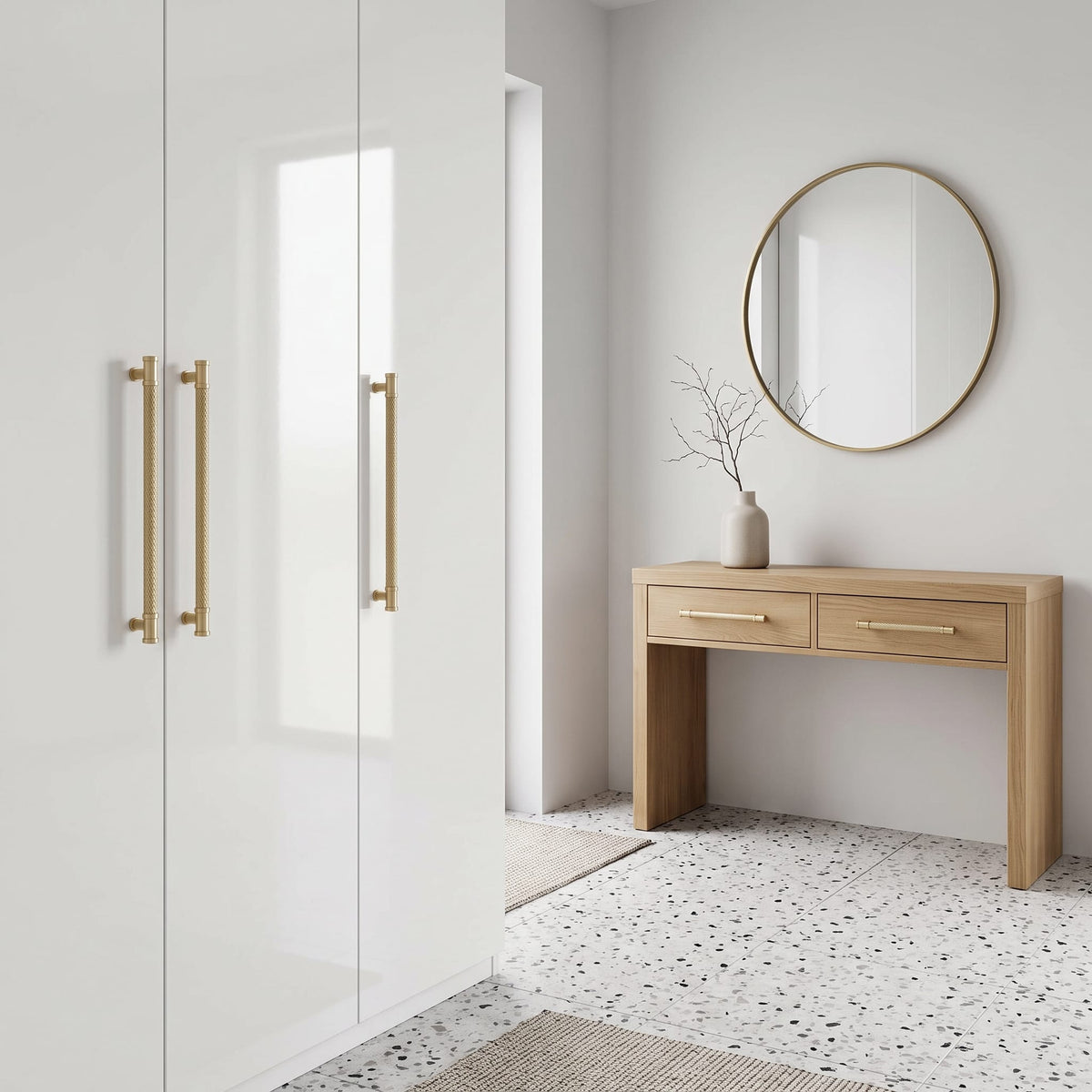 Goo-Ki Knurled T-Bar Cabinet Pull Handles, Zinc Alloy & Aluminum Textured Drawer Pulls for Kitchen Furniture