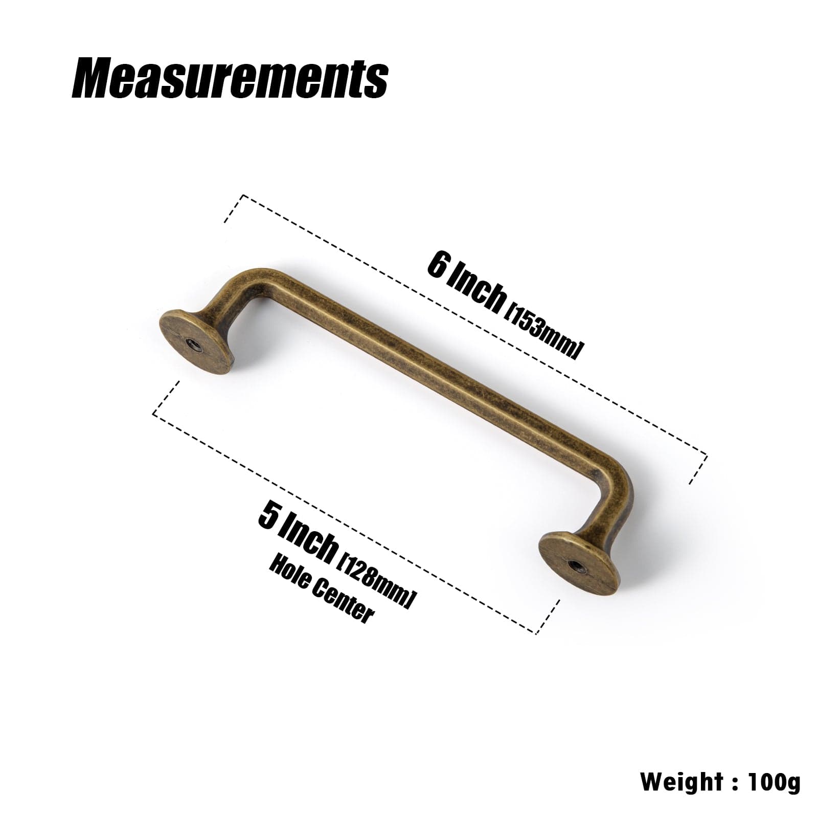 Goo-Ki Large Base Cabinet Handle Angled Bronze Drawer Pulls