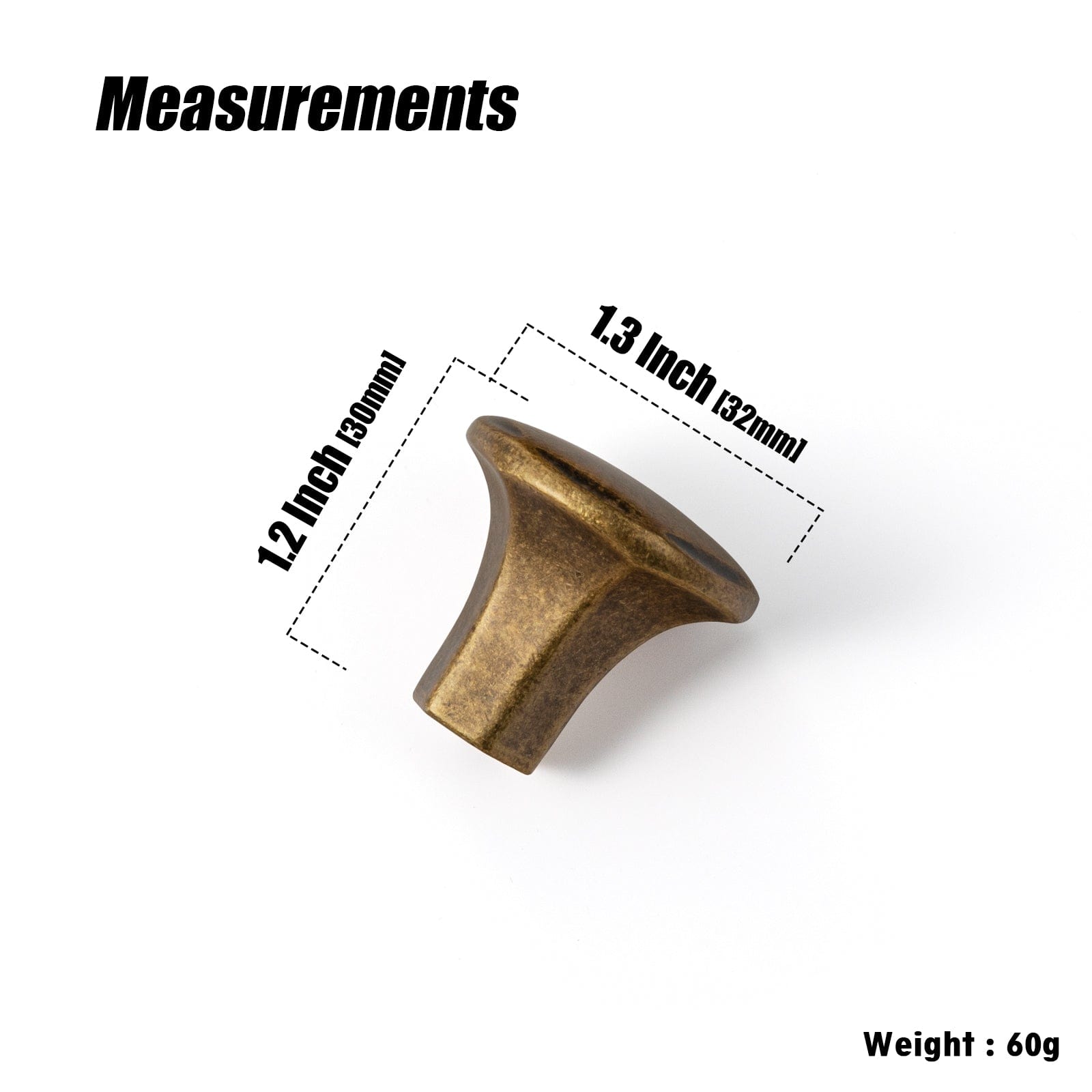 Goo-Ki Large Base Cabinet Handle Angled Bronze Drawer Pulls