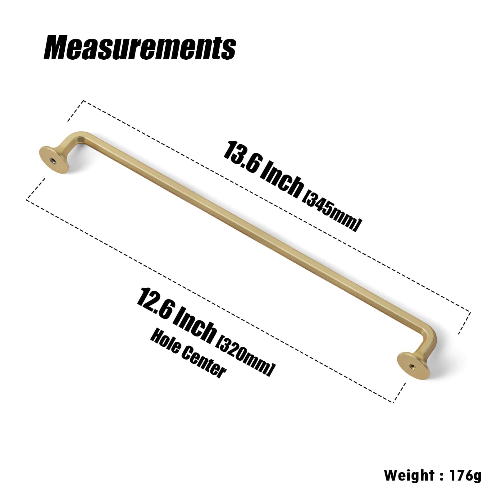 Goo-Ki Large Base Cabinet Handle Angled Bronze Drawer Pulls