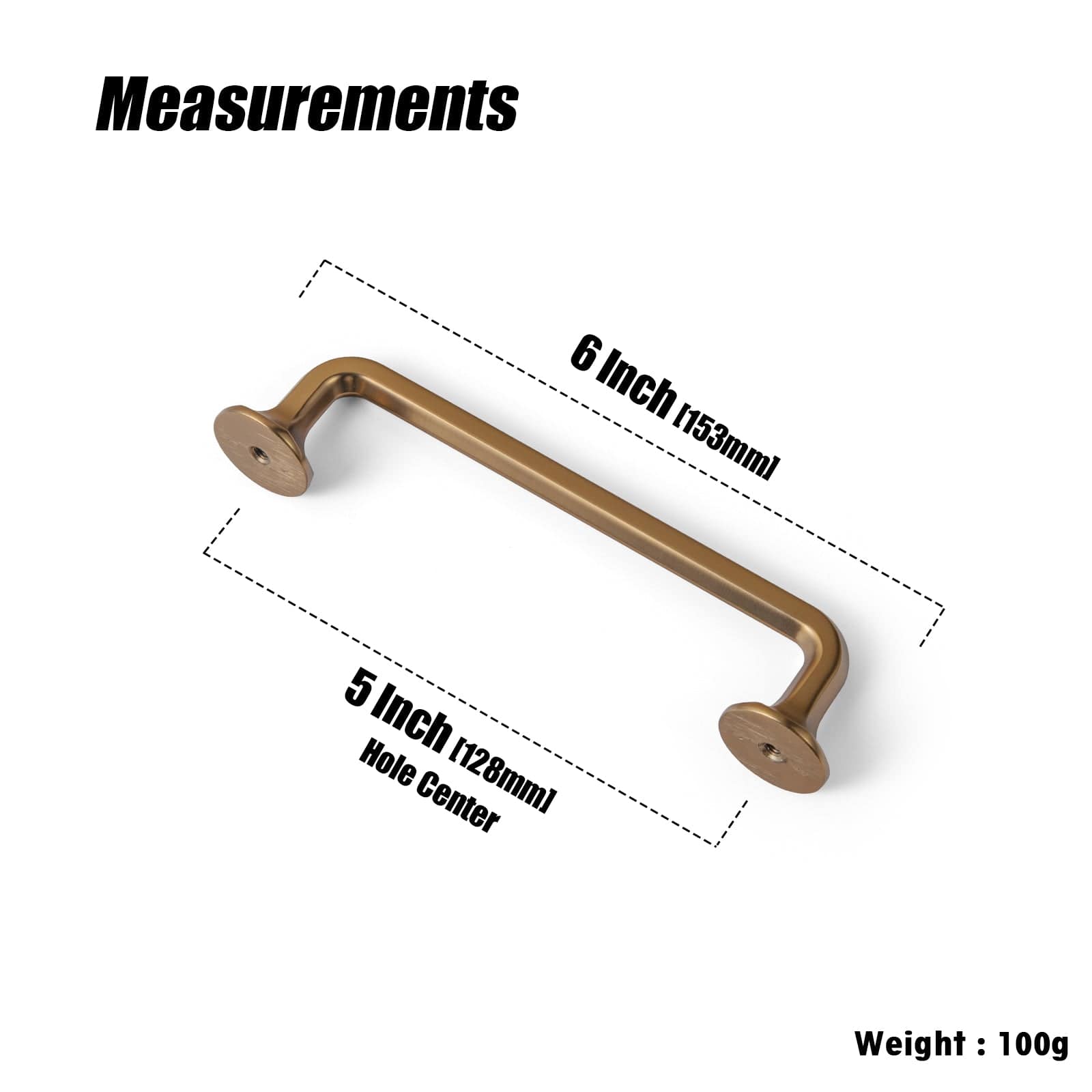 Goo-Ki Large Base Cabinet Handle Angled Bronze Drawer Pulls
