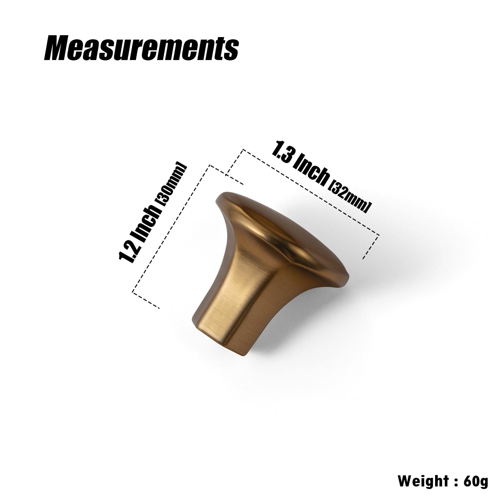 Goo-Ki Large Base Cabinet Handle Angled Bronze Drawer Pulls
