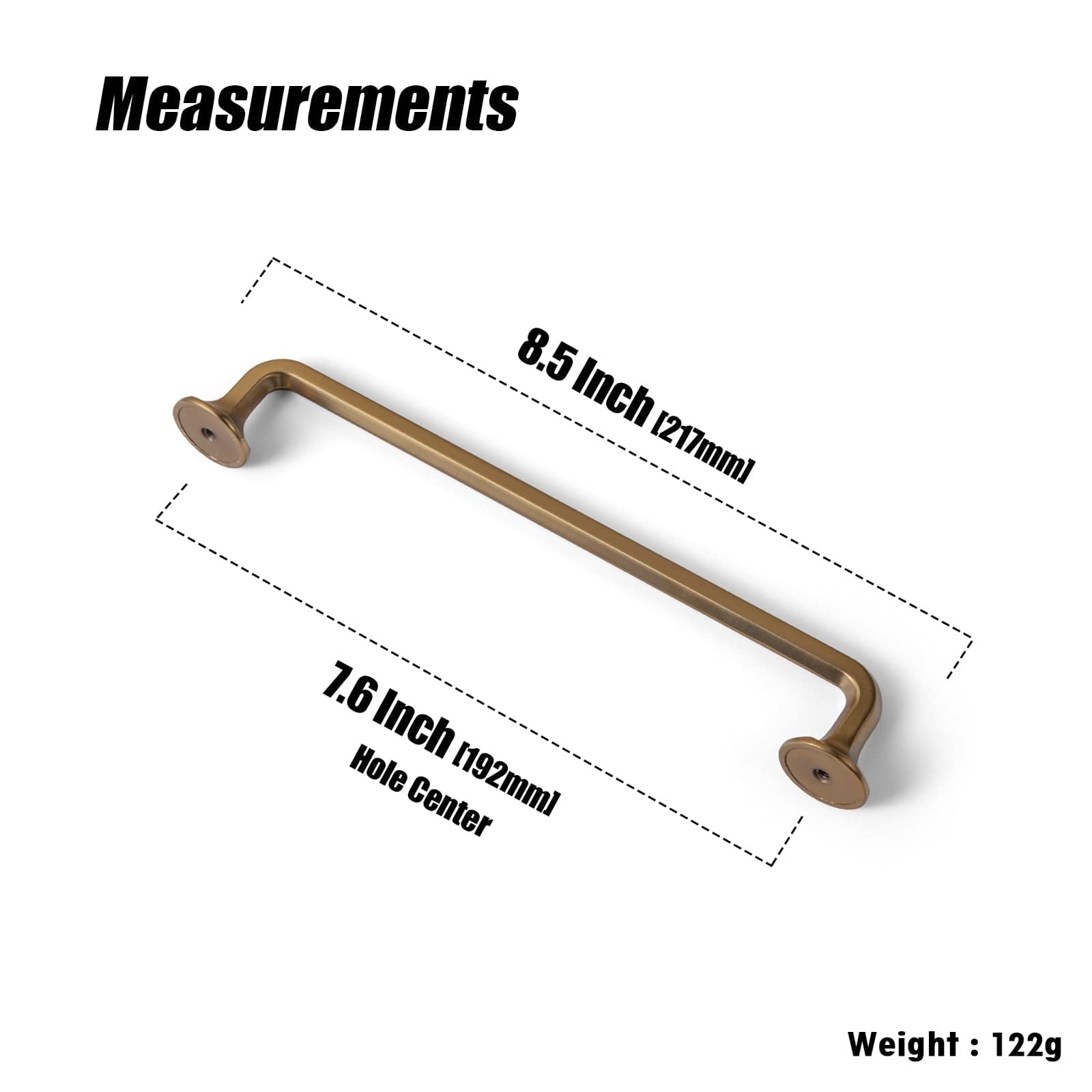 Goo-Ki Large Base Cabinet Handle Angled Bronze Drawer Pulls