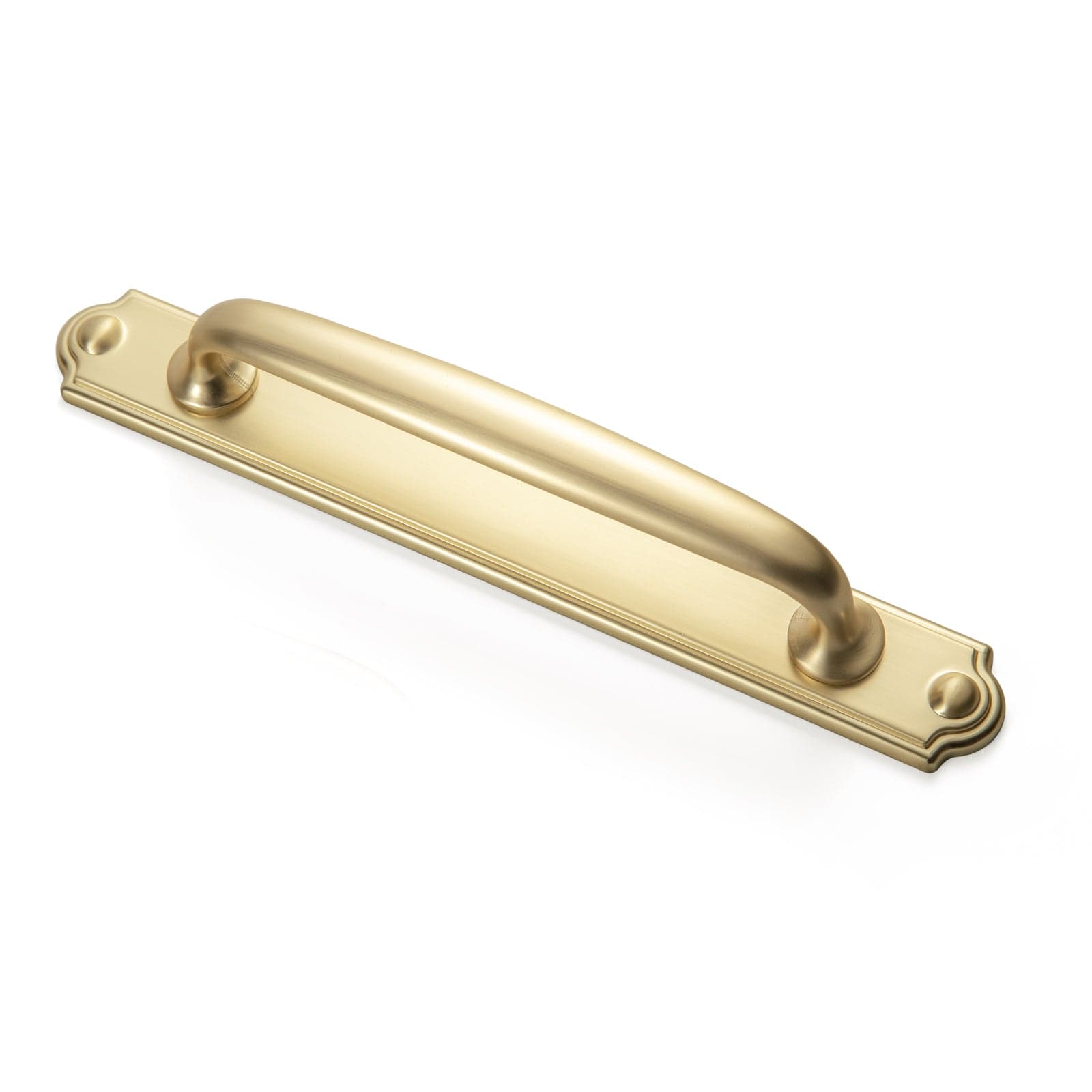 Goo-Ki Light Brushed Brass / 5'' Hole Center with Back Plate C / 2 Pack Antique Bronze Drawer Pulls Solid Vintage Retro Bar Pull Furniture Hardware