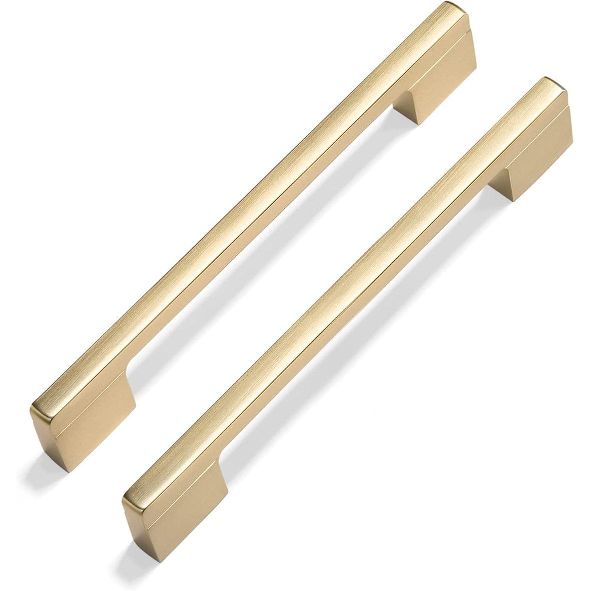 Goo-Ki Light Brushed Brass / 6.3''/7.6'' Hole Center / 6 Pack Classic Vintage Drawer Pulls Retro Antique Solid Cabinet Knobs Dual Mount